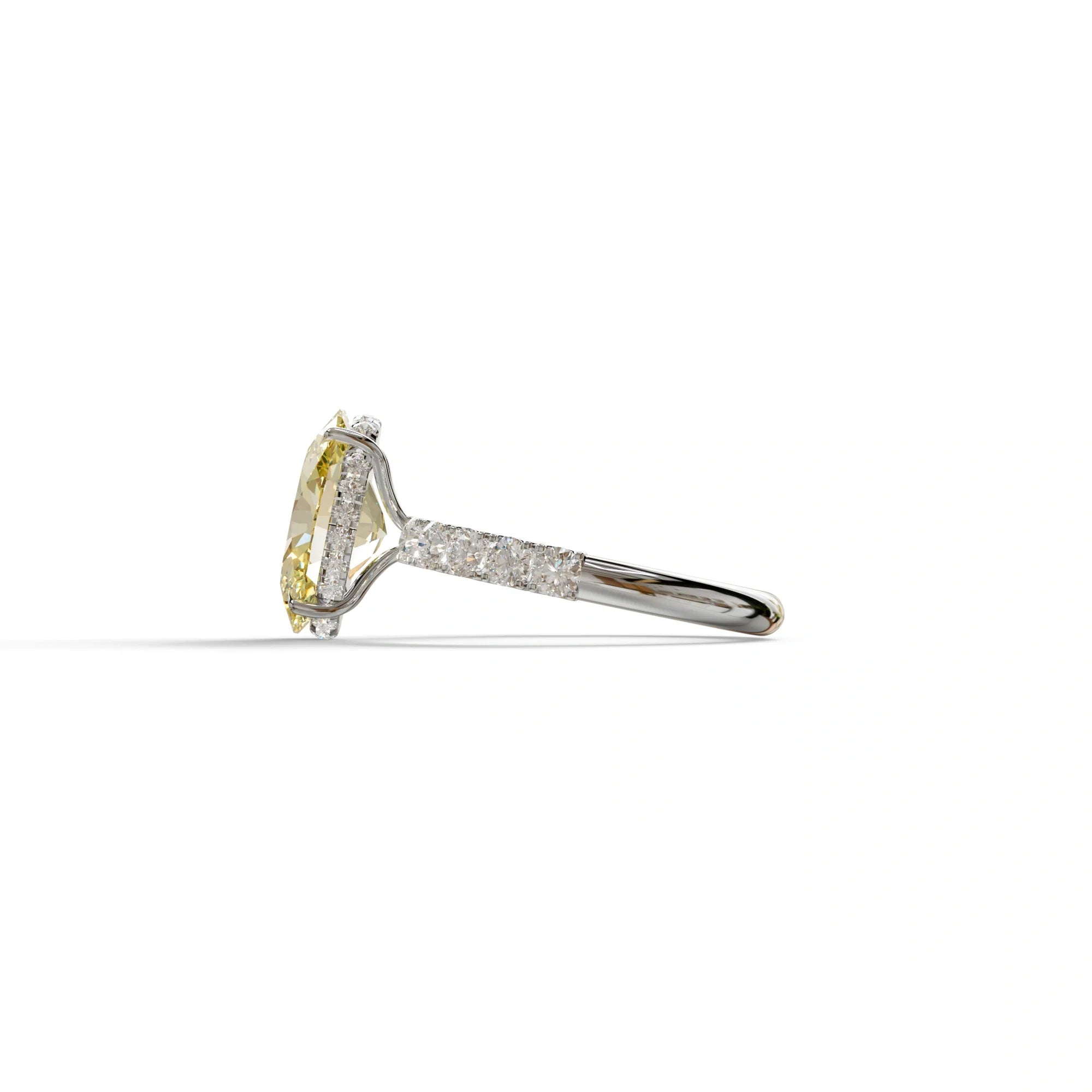 4 Carat Yellow Oval Cut Hidden Halo Lab Diamond Engagement Ring - Christie’s