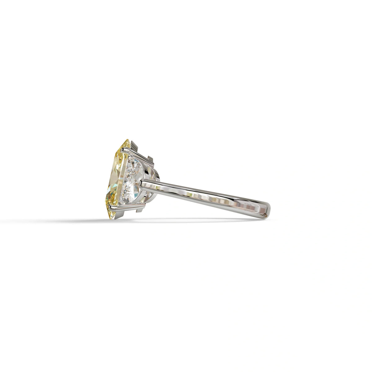3 Carat Yellow Lab Grown Diamond Engagement Ring · Oval Cut Three Stone | Constellation - view 6