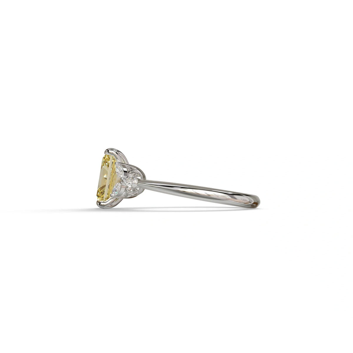 2.5 Carat Yellow Lab Grown Diamond Engagement Ring · Radiant Cut Nature-Inspired | Aurora - view 6