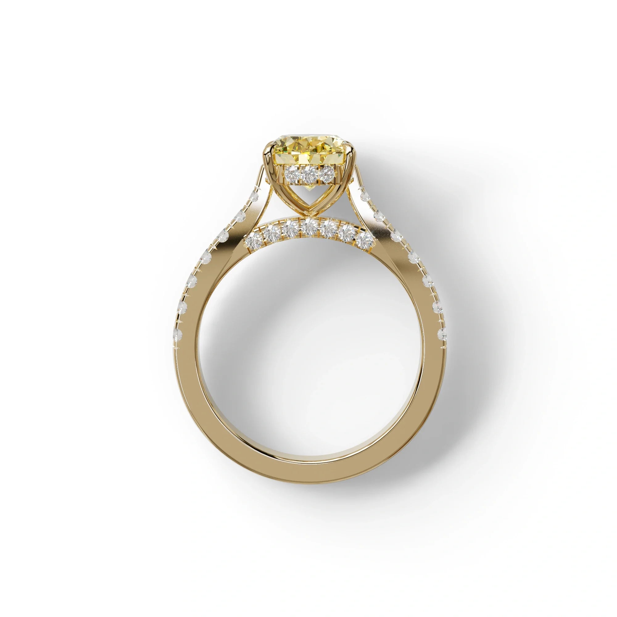 1.50 Carat Yellow Oval Cut Lab Diamond Engagement Ring - Scorpio