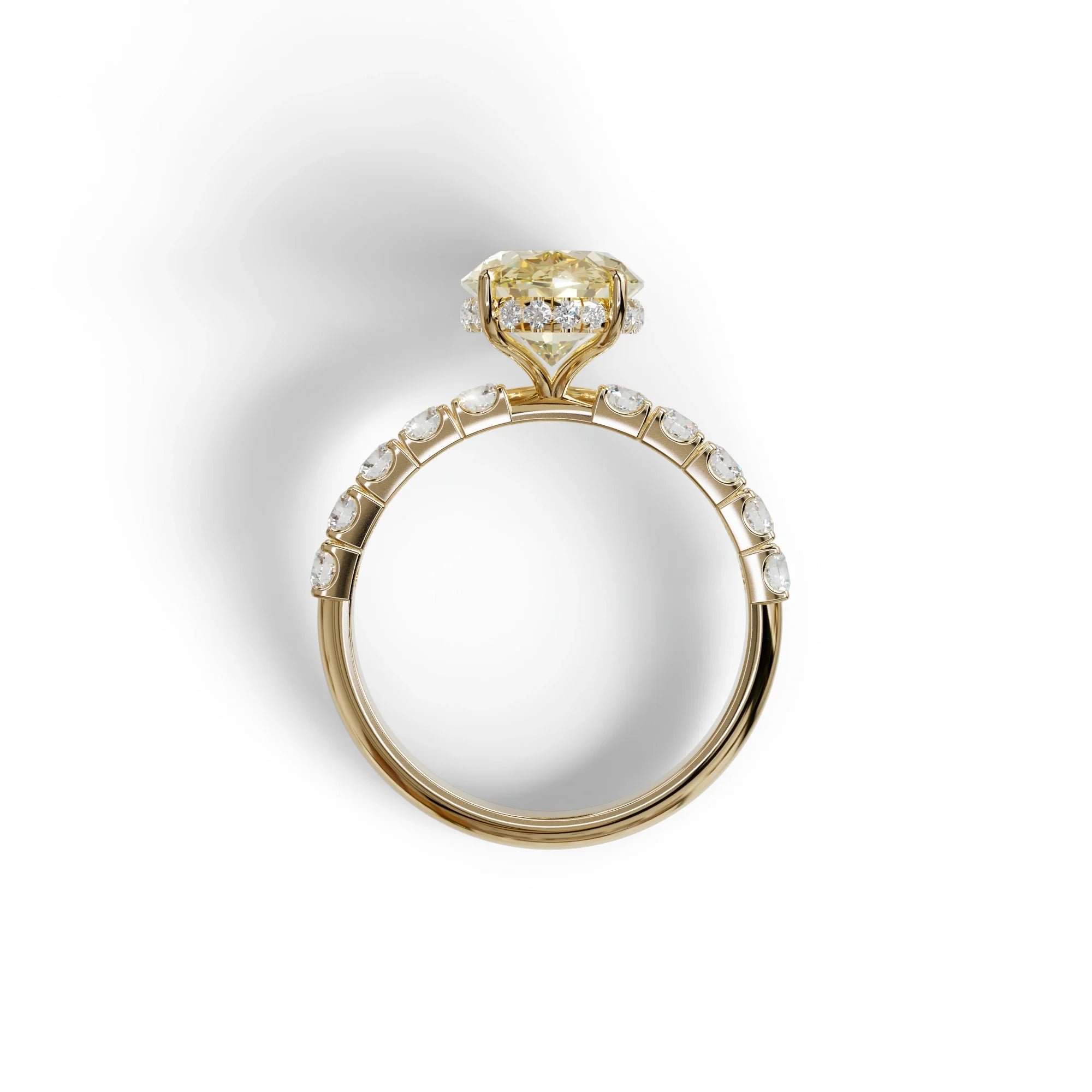 4 Carat Yellow Oval Cut Hidden Halo Lab Diamond Engagement Ring - Christie’s