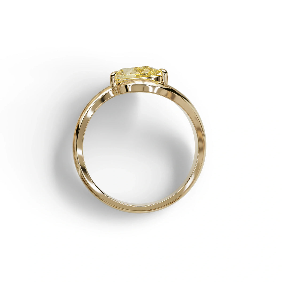 2 Carat Yellow Pear Cut Solitaire Lab Grown Diamond Ring - Maniya