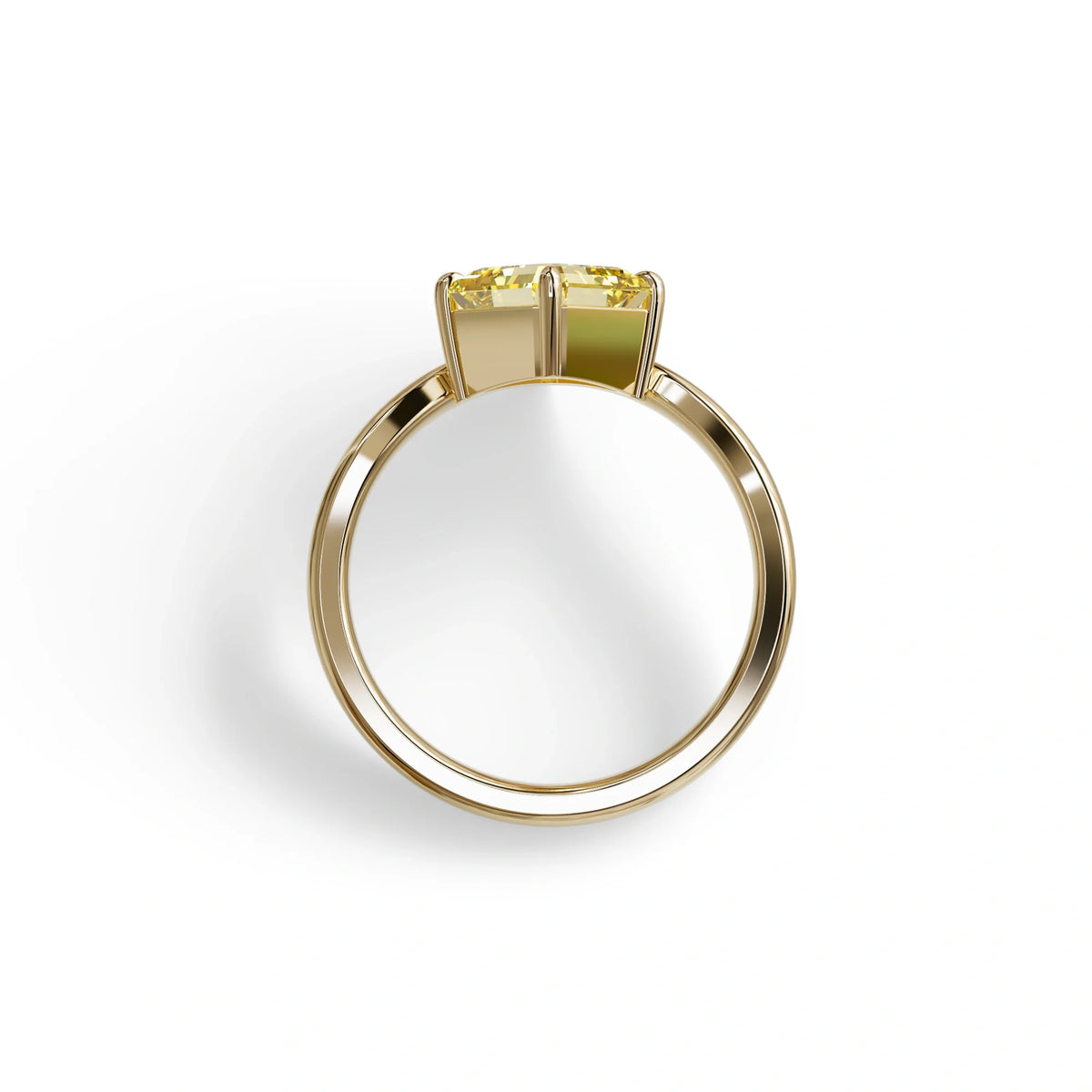 2 Ct Fancy Yellow Asscher Cut Lab Diamond Solitaire Engagement Ring - Louily