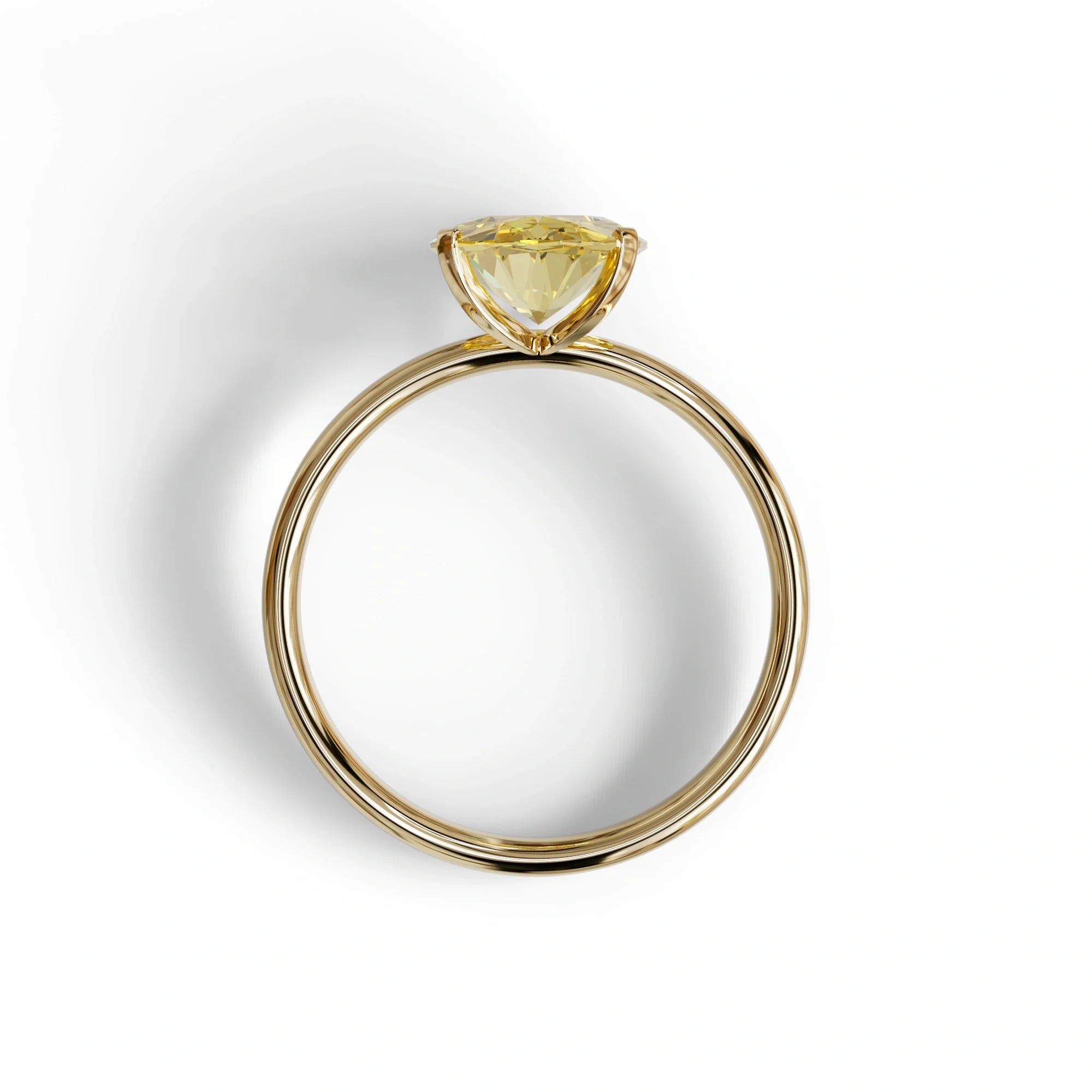 2ct Oval solitaire Diamond Ring Yellow Color Lab Diamond Engagement Ring - Eira