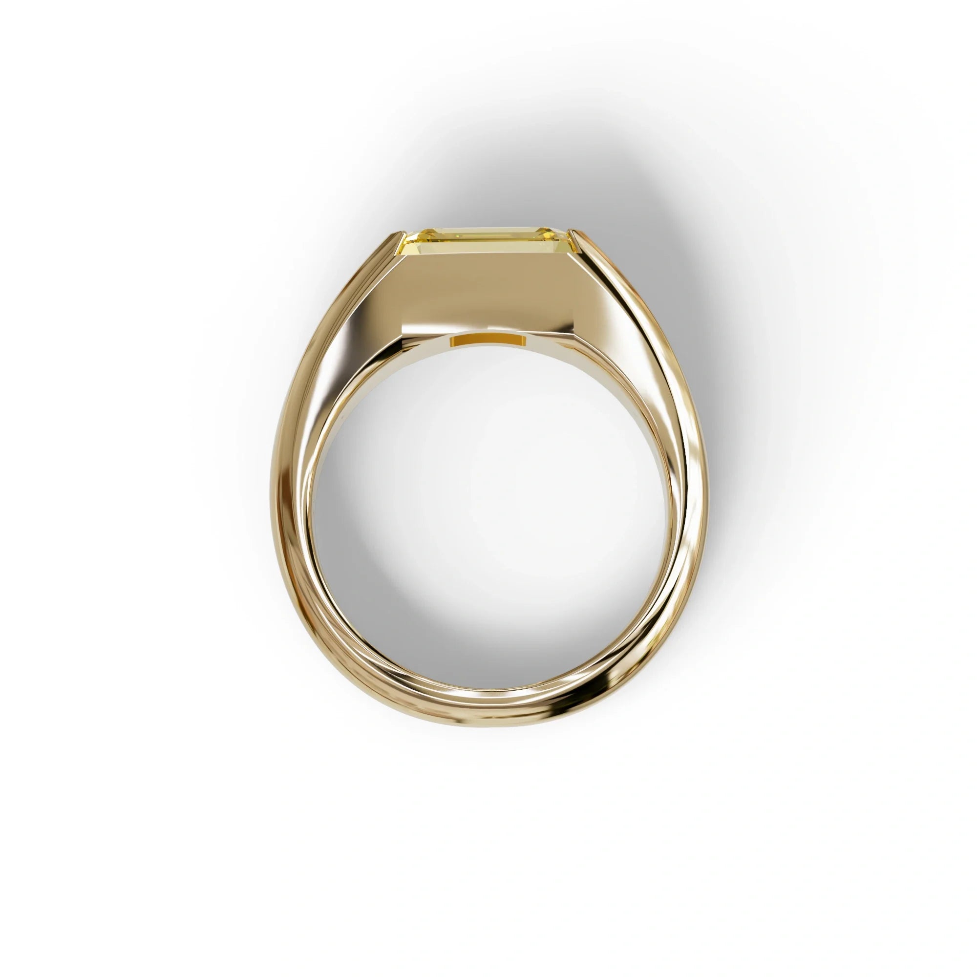 2 Carat Yellow Emerald Cut East West Lab Diamond Ring - Ashleen