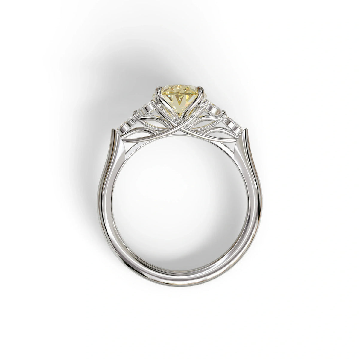 2.5 Carat Yellow Lab Grown Diamond Engagement Ring · Oval Cut Nature-Inspired | Halcyon - view 7
