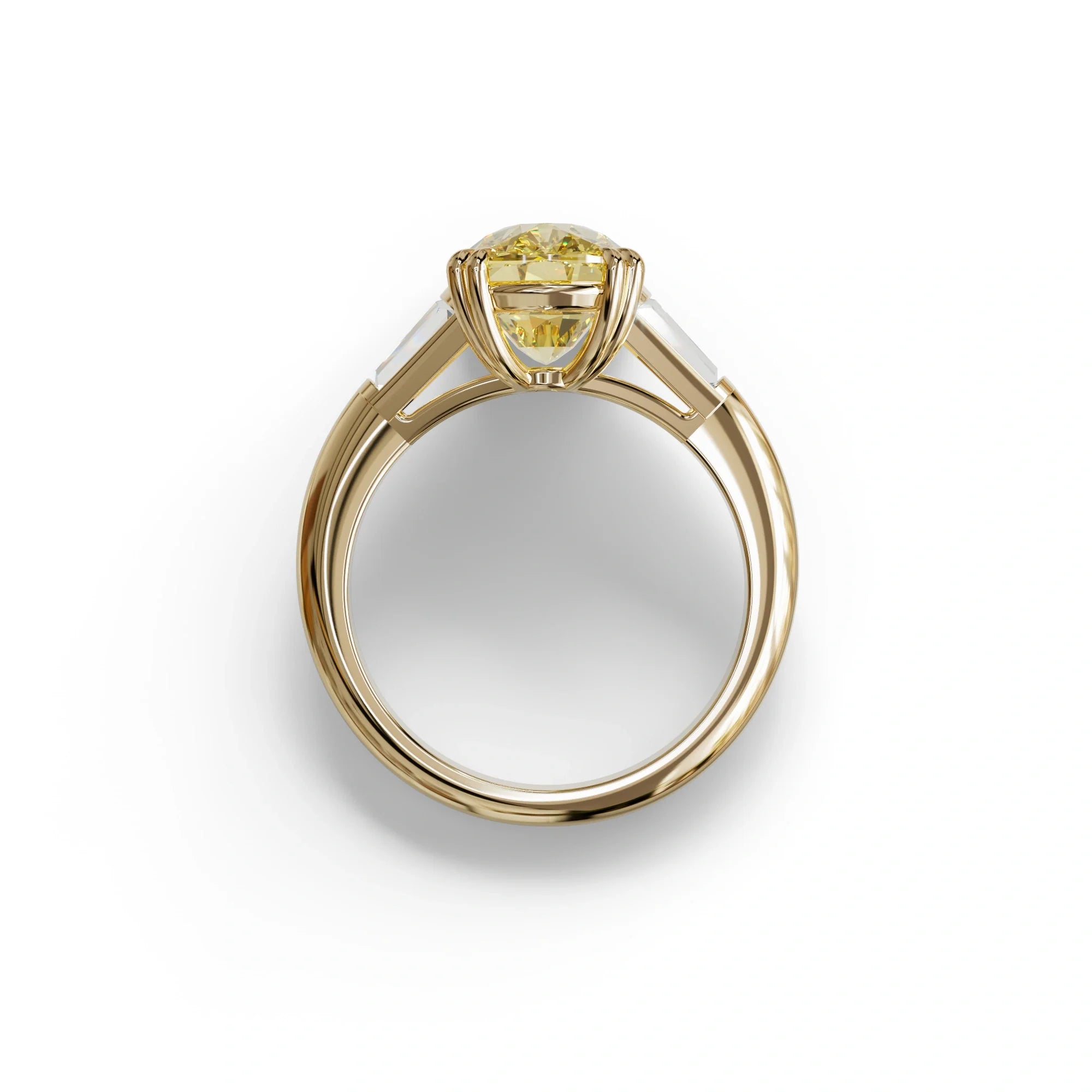 4 Carat Yellow Elongated Cushion Cut Lab Diamond Engagement Ring - Sagittarius