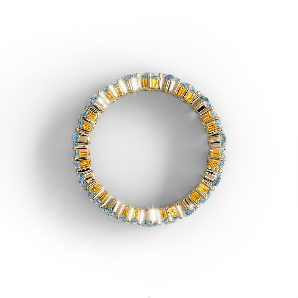 Blue Pear Diamond Full Eternity Band - Stackable Ring