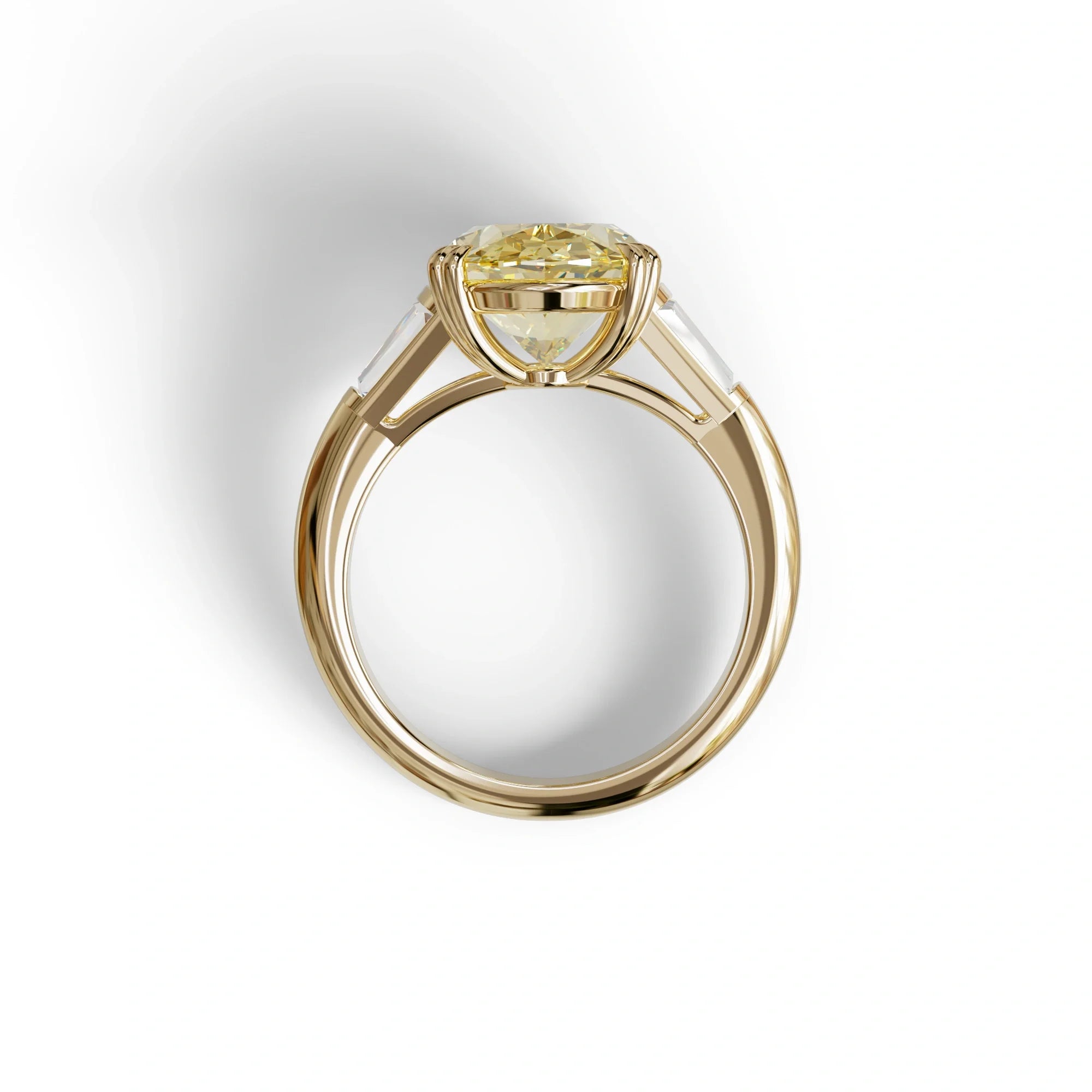 3 Carat Yellow Oval & Baguette Lab Diamond Ring - Persi