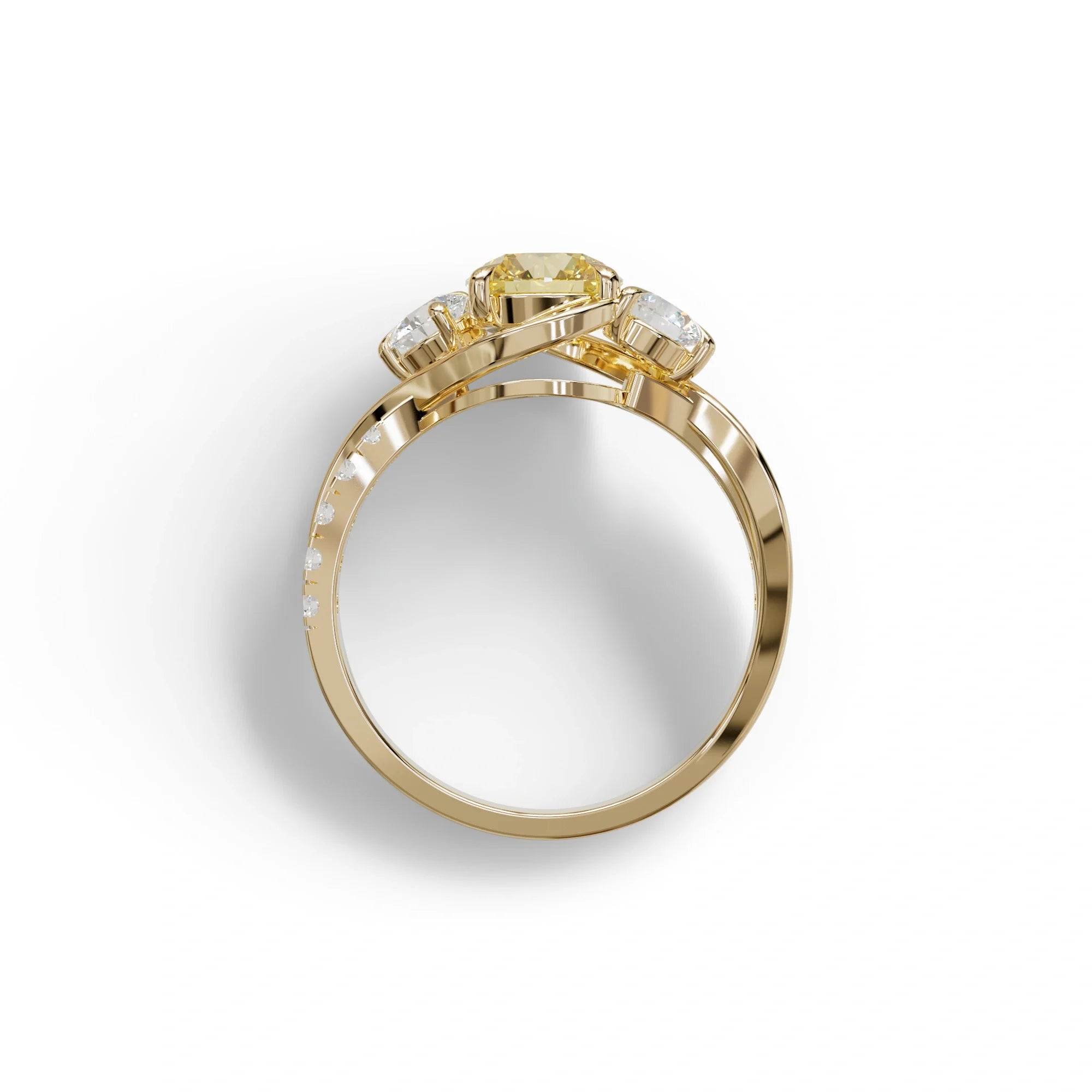 2 Carat Yellow Lab Grown Diamond Round Engagement Ring - Giverny
