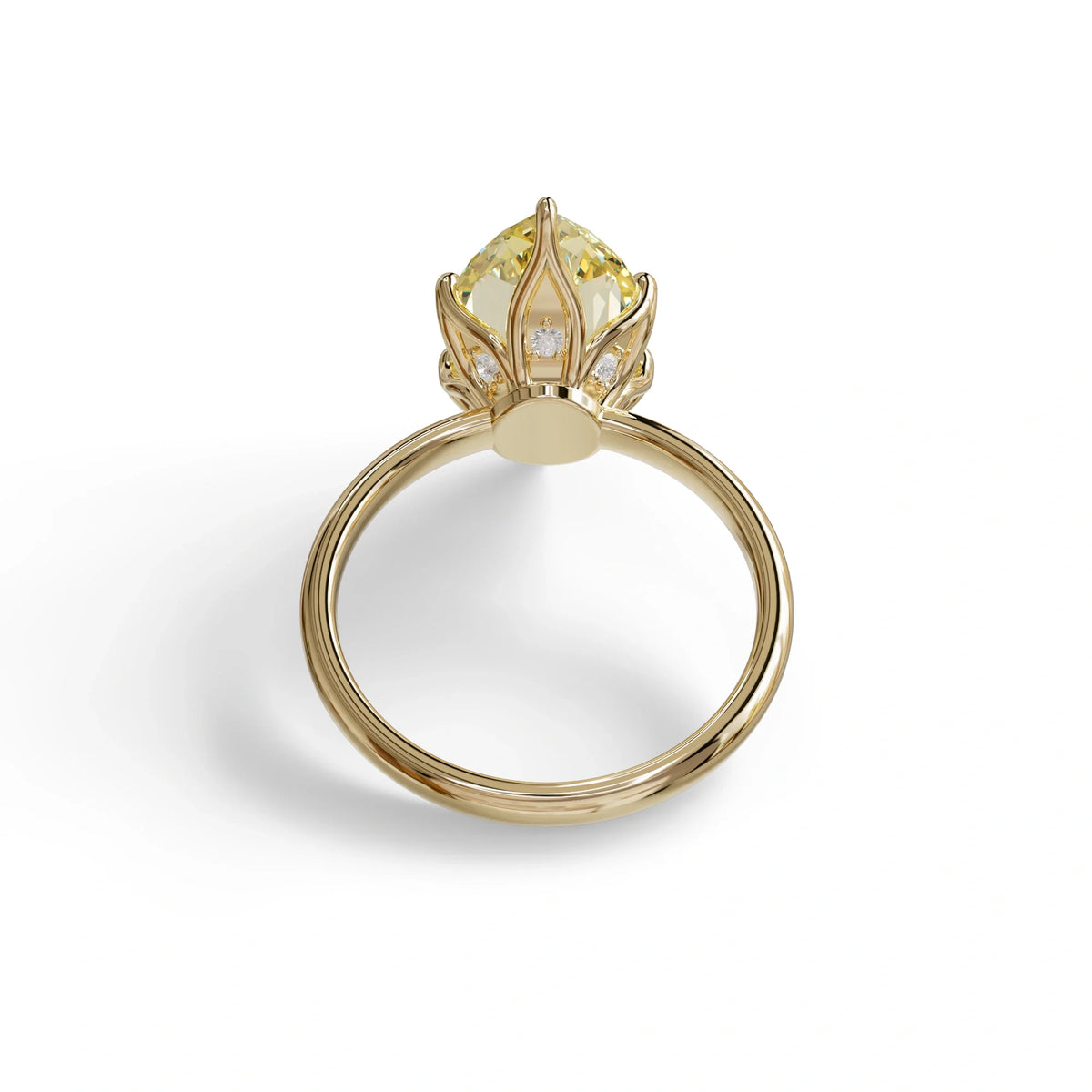5 Carat Yellow Lab Grown Diamond Engagement Ring · Marquise Cut Hidden Halo | Etoile - view 7