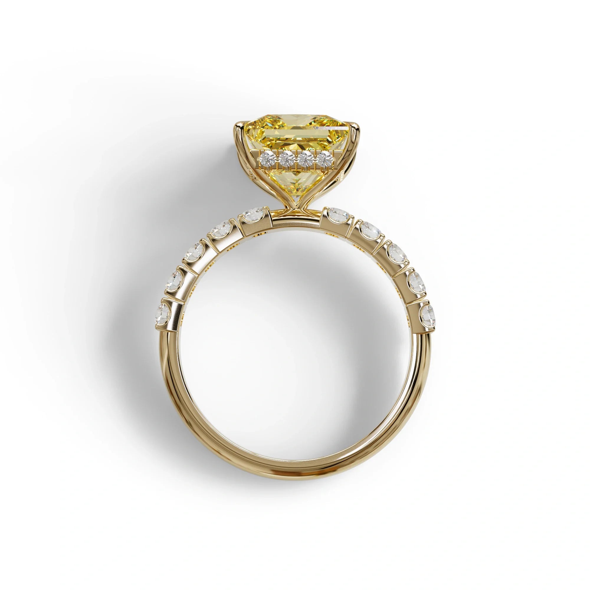 3 Carat Yellow Princess Cut Pave Lab Created Ring - Elysia