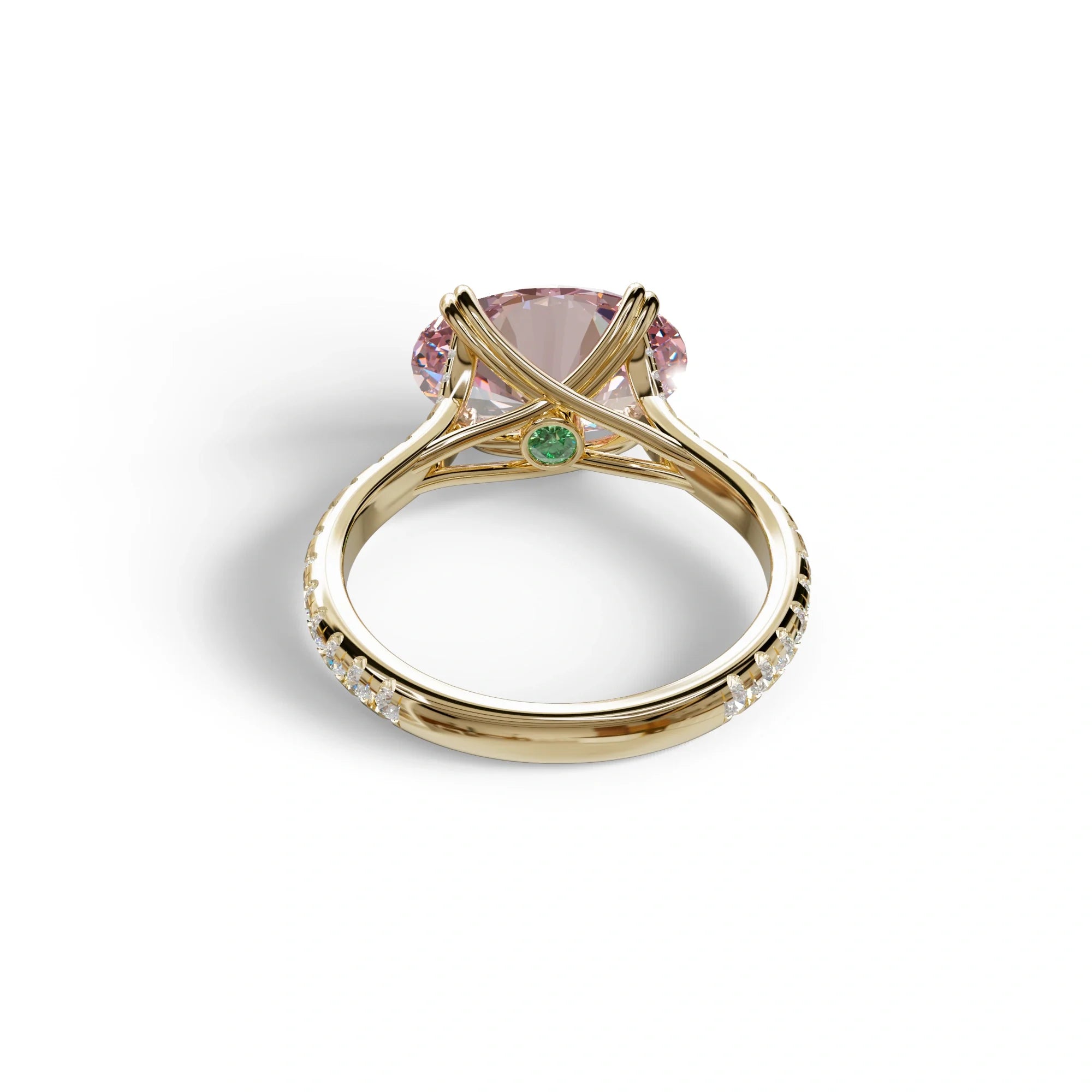 3 Carat Oval Cut Pink Lab Diamond Ring | Engagement Rings - Ellipse