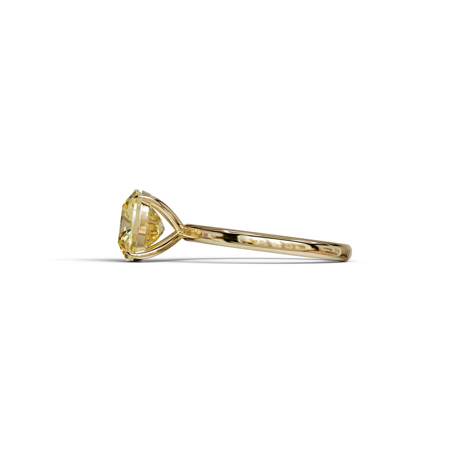 Yellow Cushion Cut Solitaire Lab Grown Diamond Engagement Ring - Mesmera
