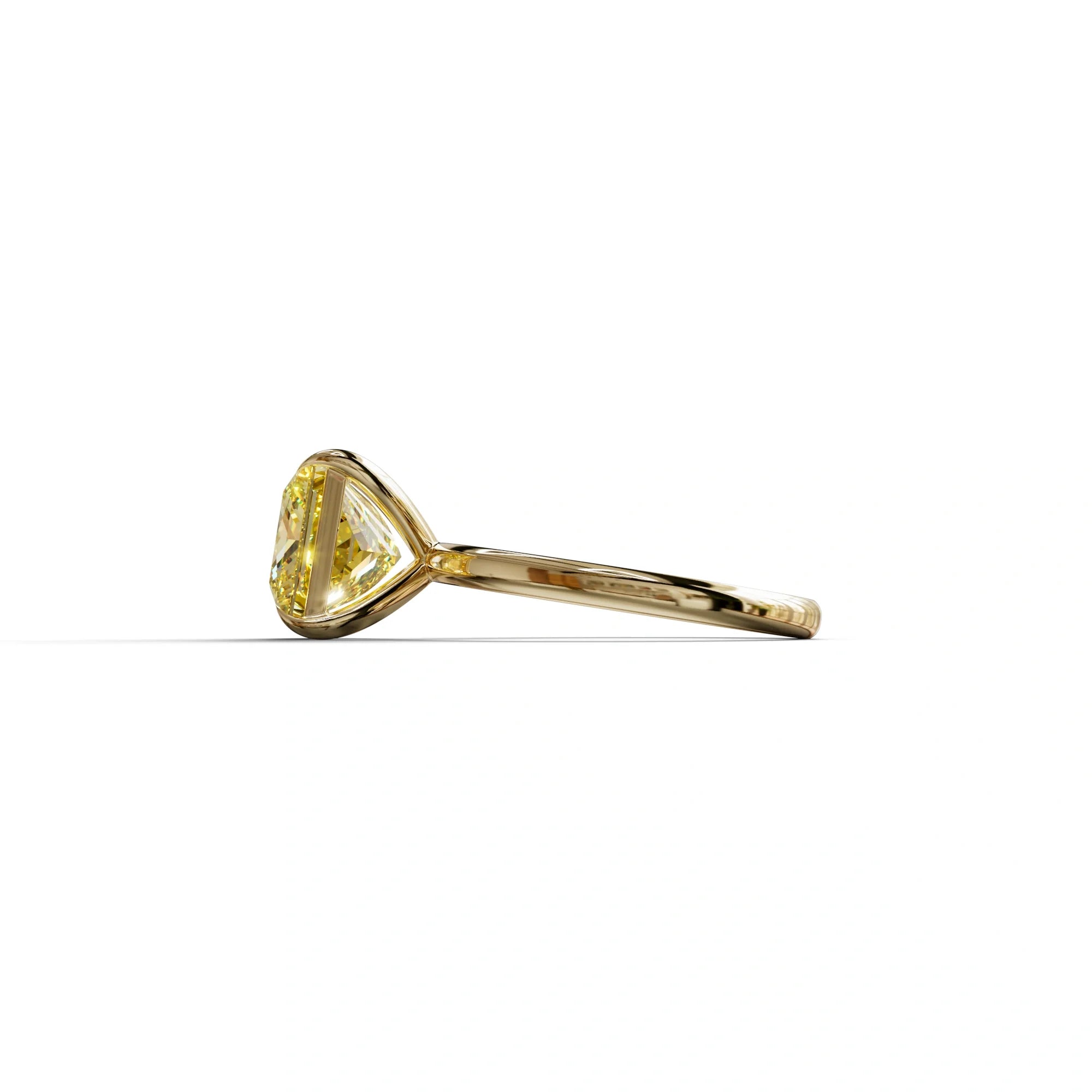 Yellow Princess Cut Solitaire Lab Grown Diamond Engagement Ring - Speyeria