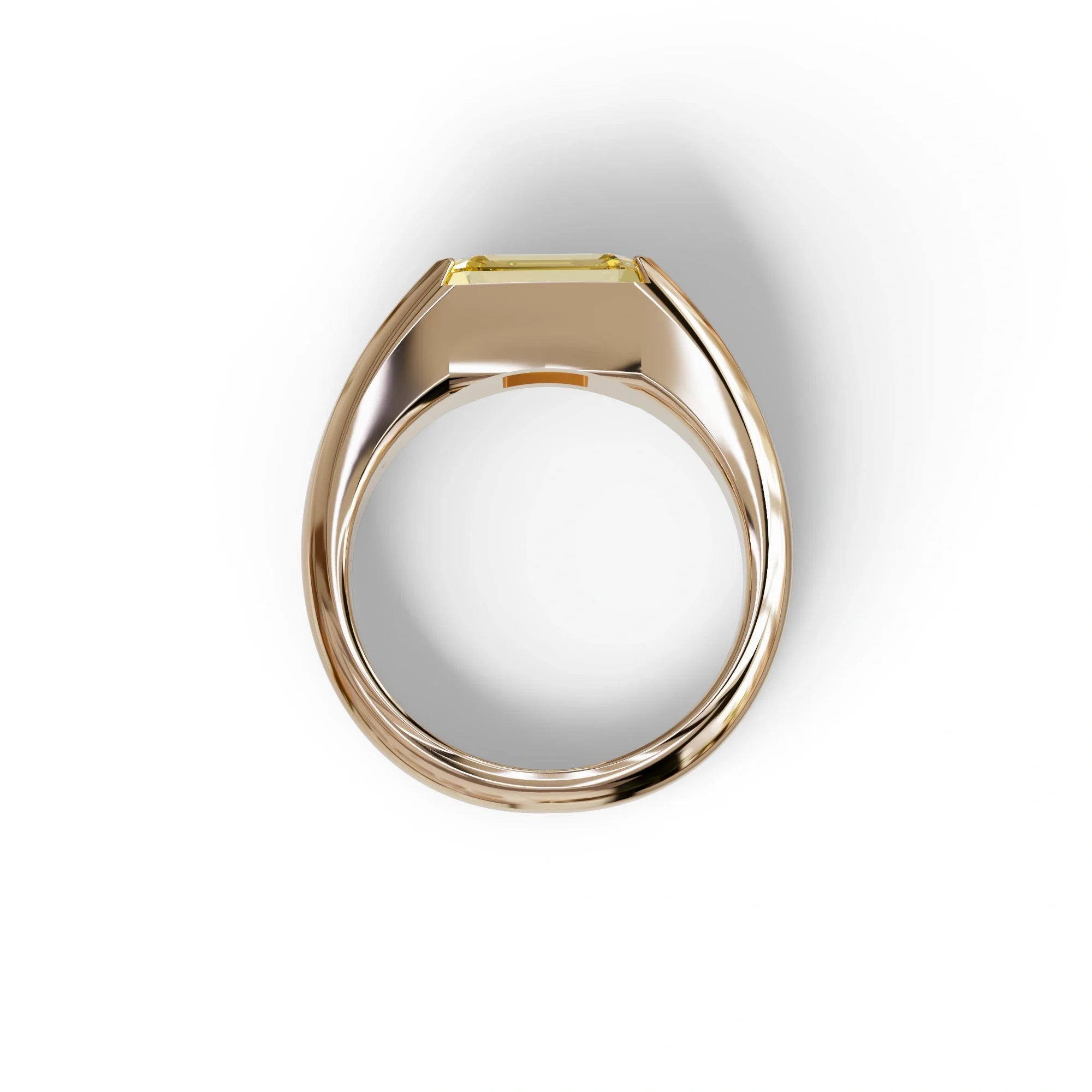 2 Carat Yellow Emerald Cut East West Lab Diamond Ring - Ashleen