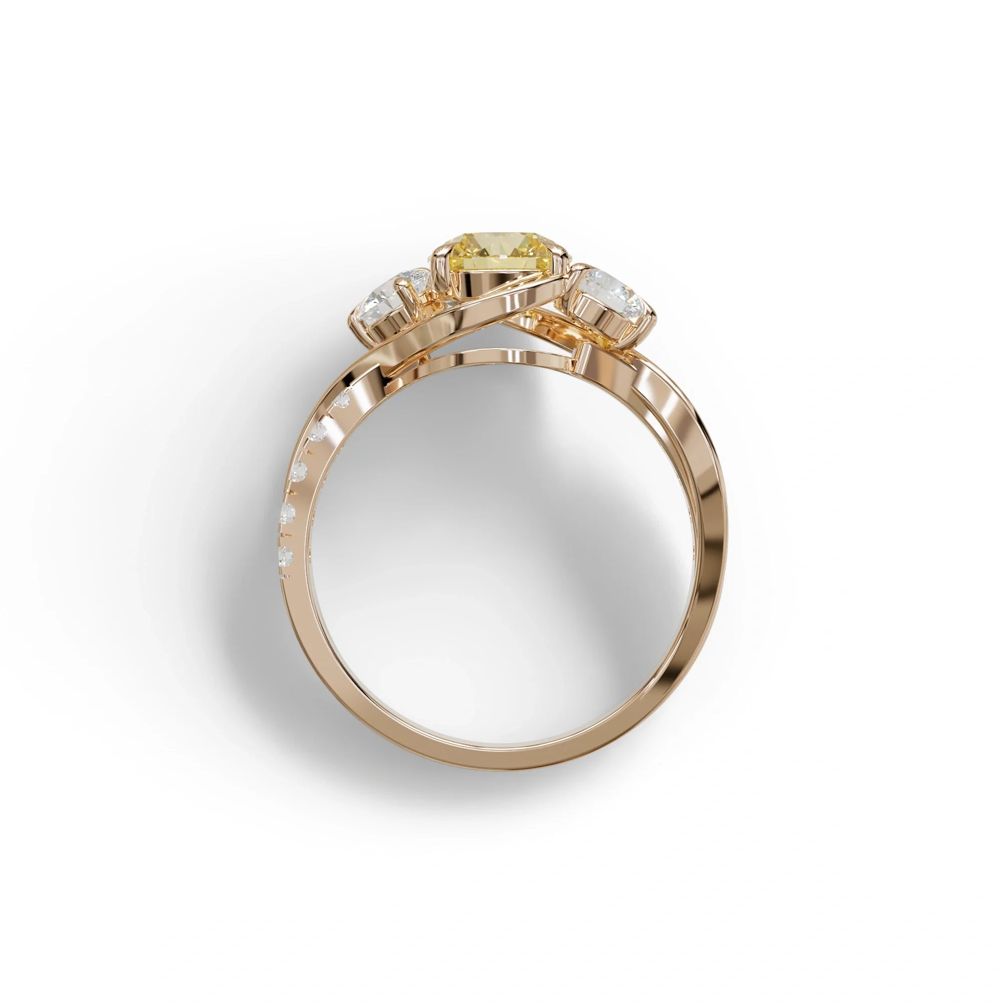 2 Carat Yellow Lab Grown Diamond Round Engagement Ring - Giverny