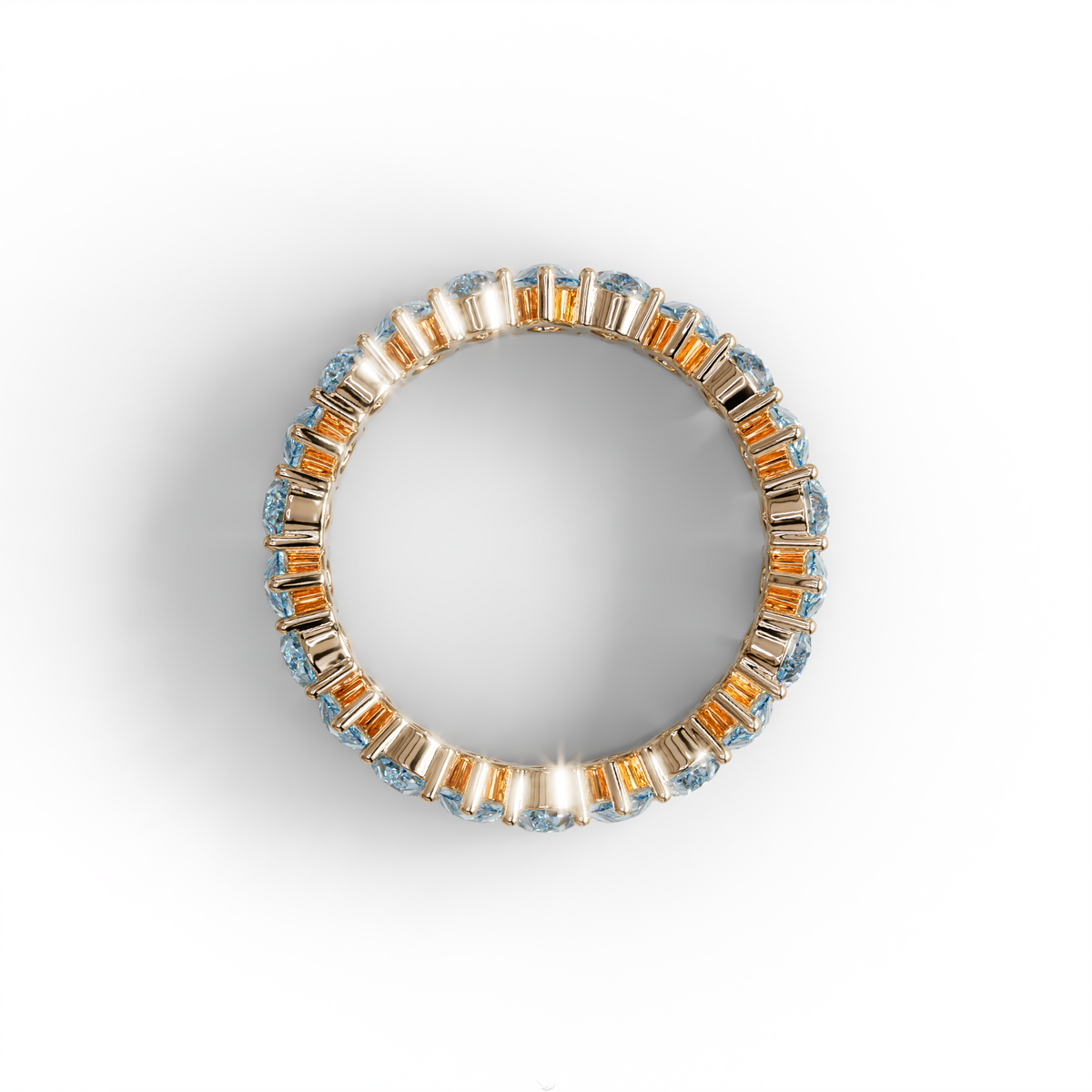 Blue Pear Diamond Full Eternity Band - Stackable Ring