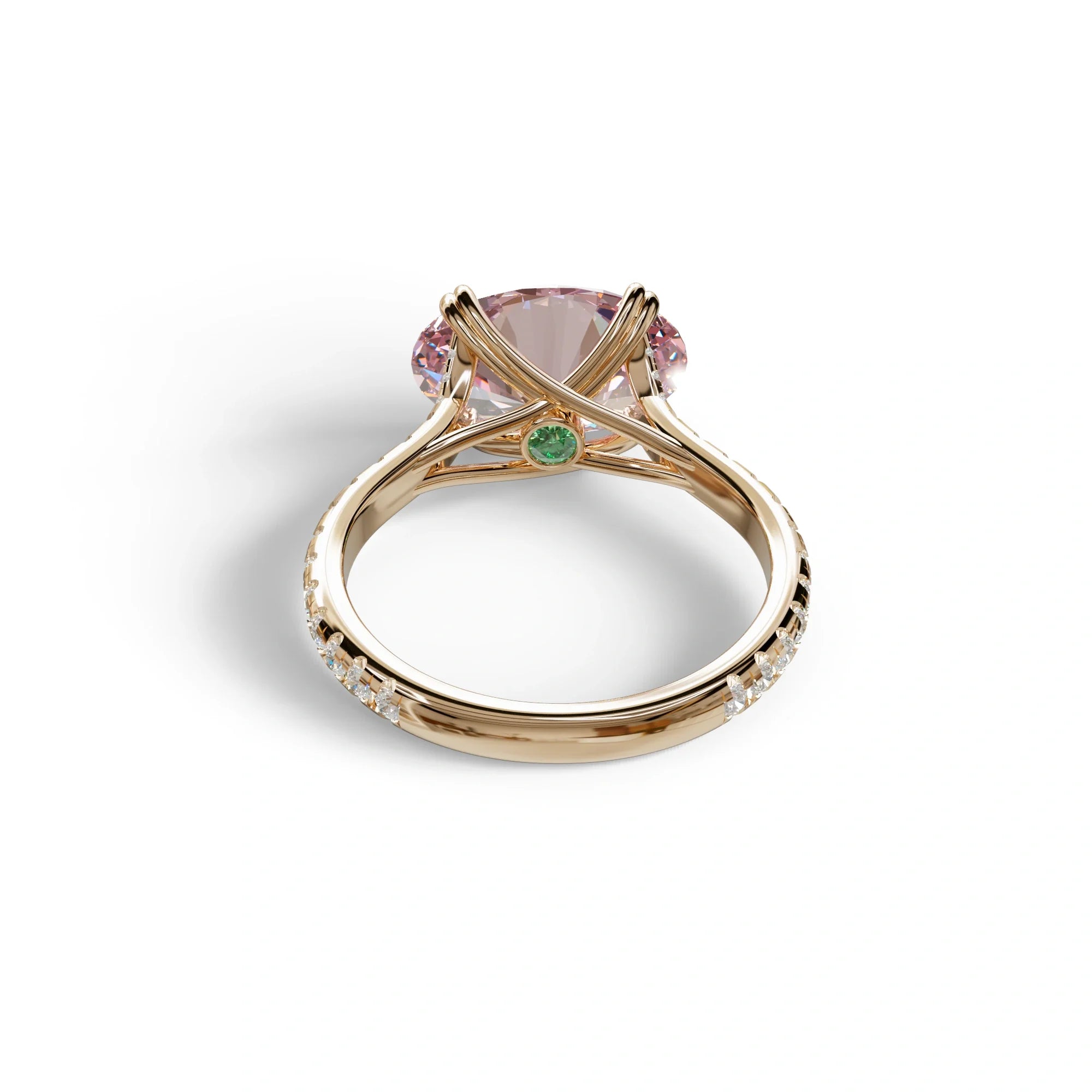 3 Carat Oval Cut Pink Lab Diamond Ring | Engagement Rings - Ellipse