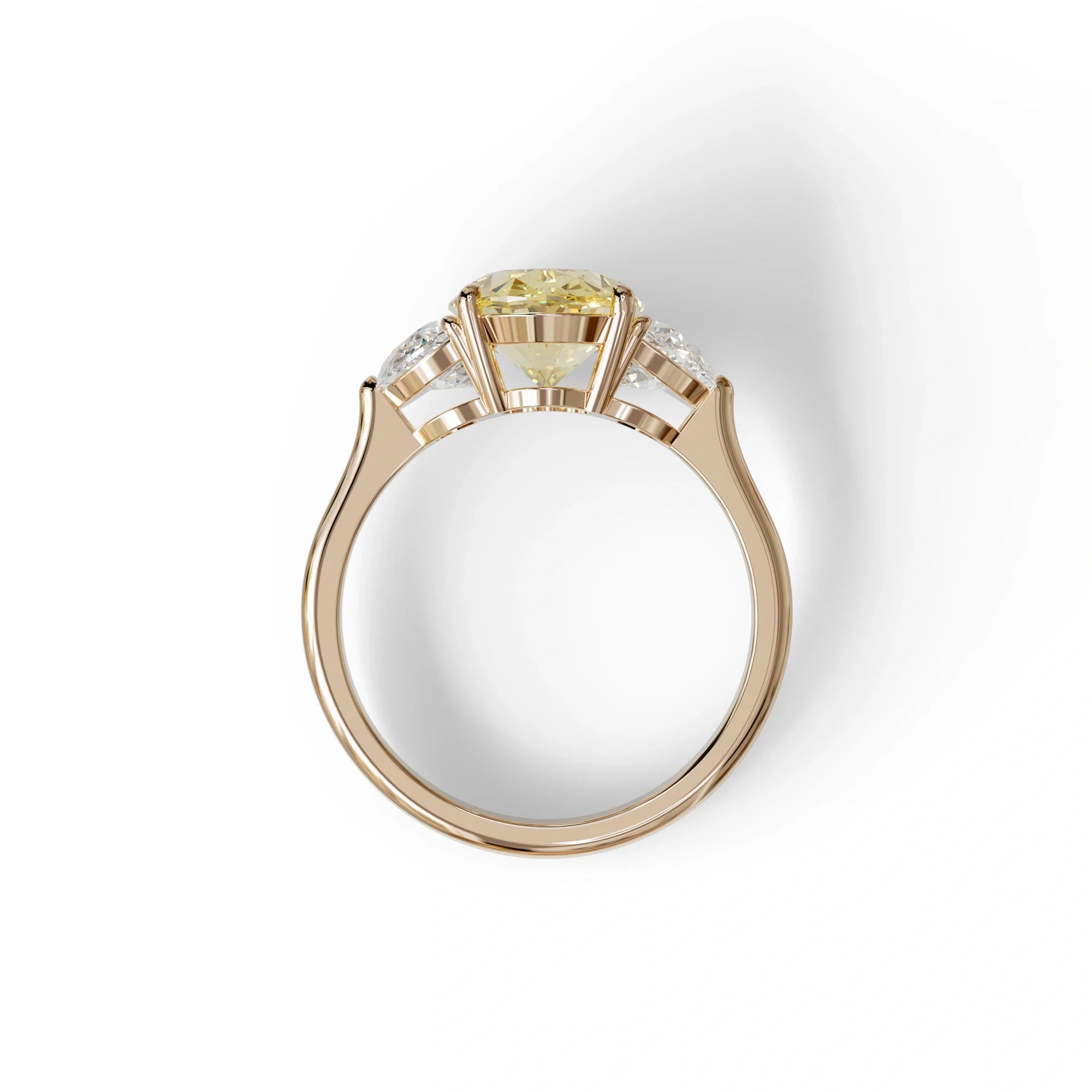 3 Carat Yellow Lab Grown Diamond Engagement Ring · Oval Cut Three Stone | Constellation - view 8