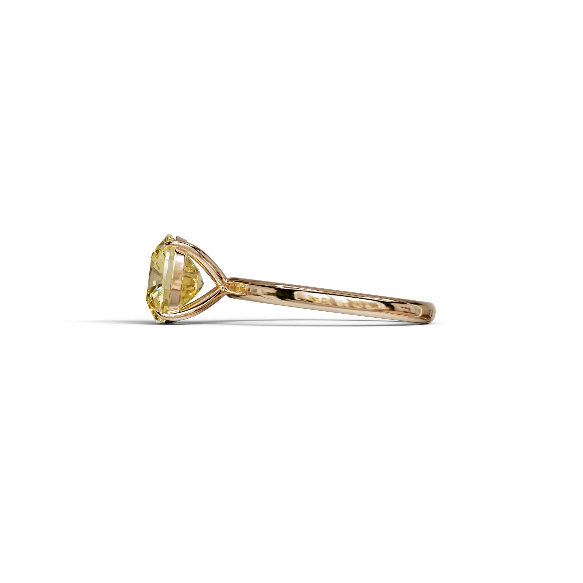Yellow Cushion Cut Solitaire Lab Grown Diamond Engagement Ring - Mesmera