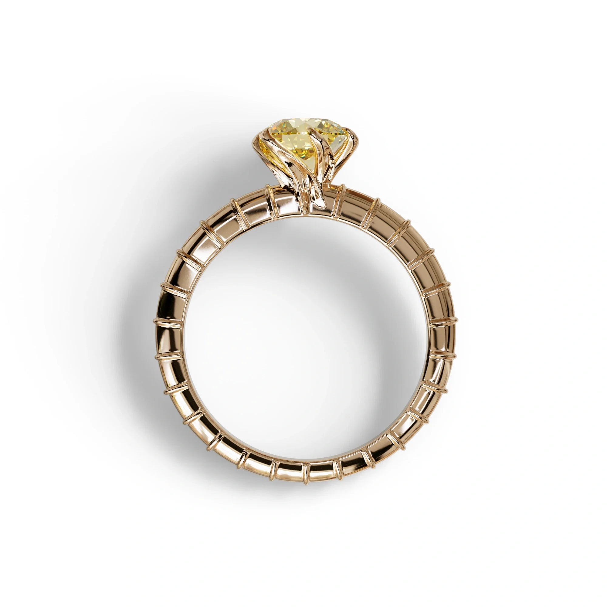 1 Carat Yellow Round Cut Lab Diamond Ring - Hyper Glam