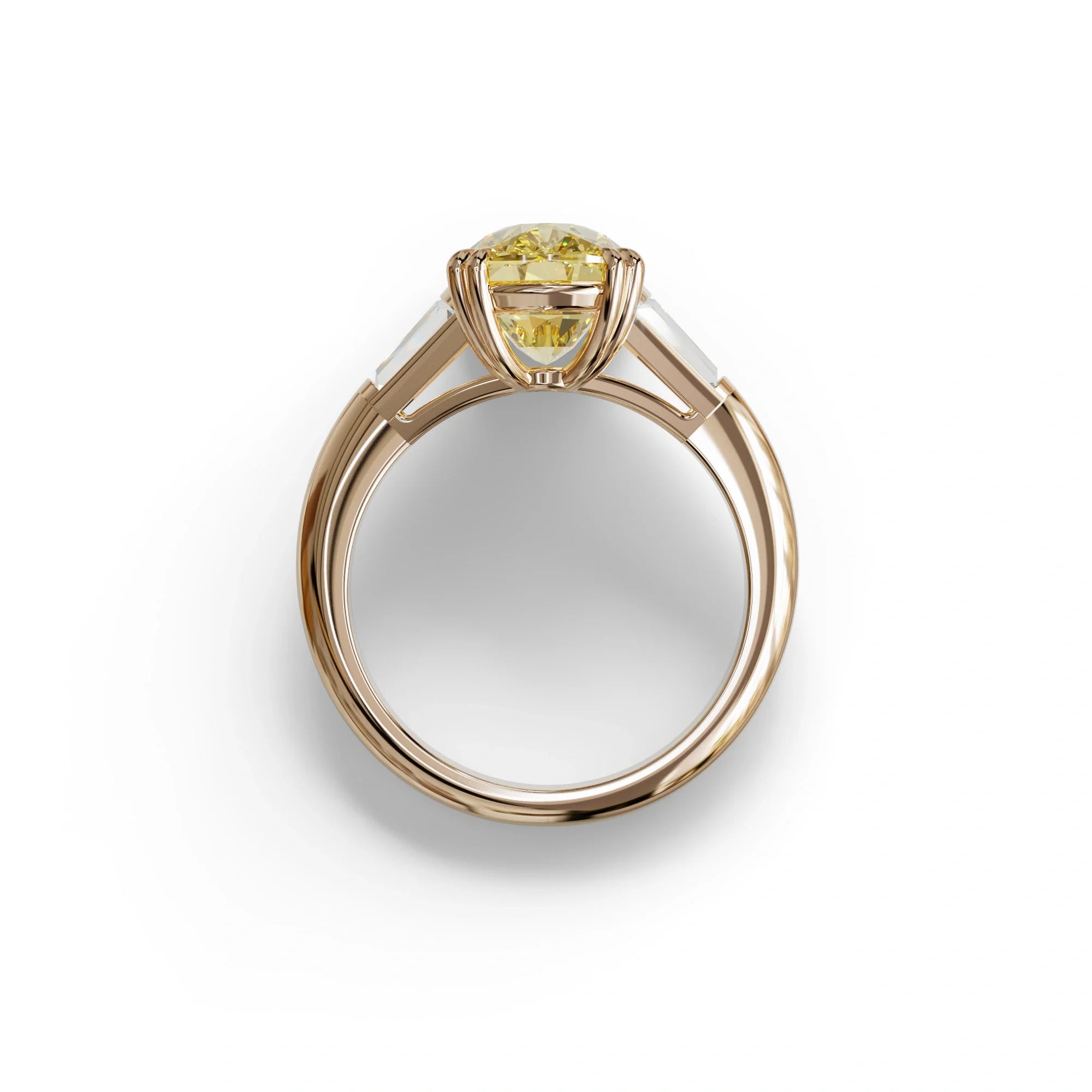 4 Carat Yellow Elongated Cushion Cut Lab Diamond Engagement Ring - Sagittarius