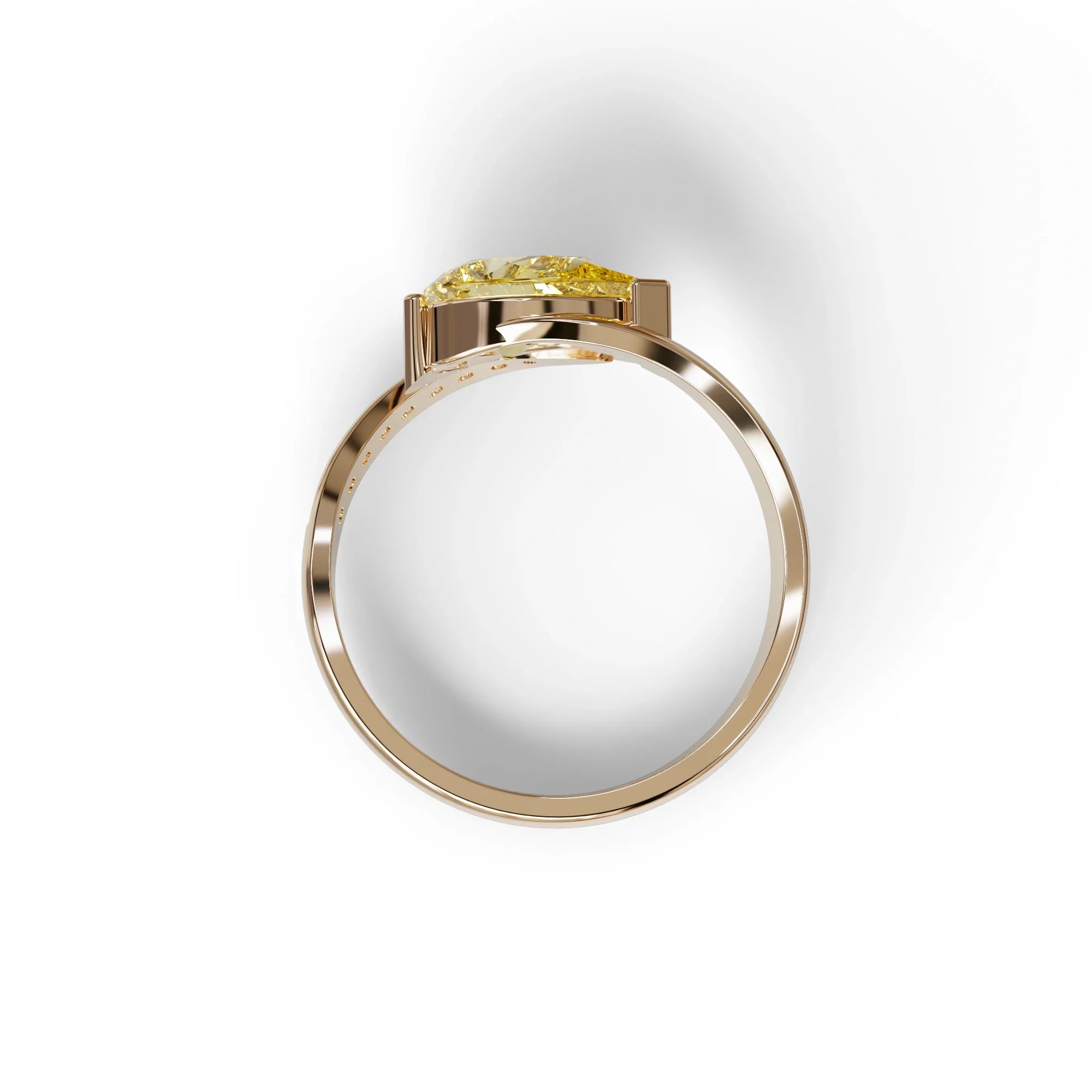 1 Carat Yellow Pear Cut Unique Lab Grown Diamond Ring - Capricorn