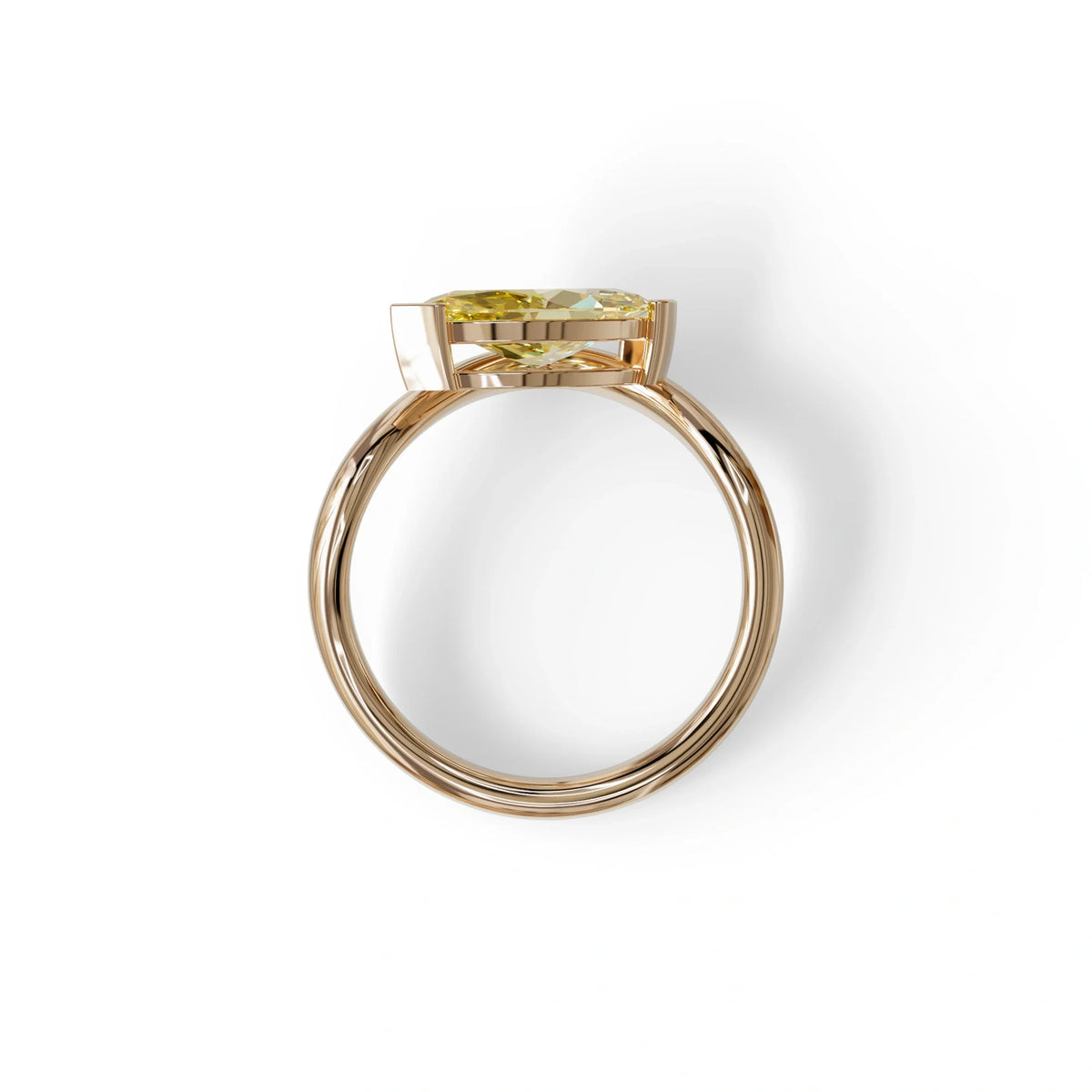 2 Ct Fancy Vivid Yellow Marquise Cut Lab Diamond In Solitaire Setting Ring - Jiani