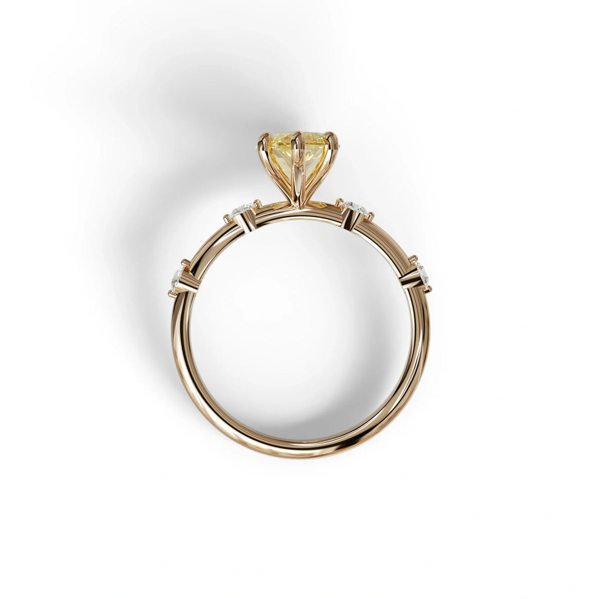 2.5 Ct Fancy Yellow Marquise Cut Lab Diamond In Space-Chanel Setting Ring - Nimi