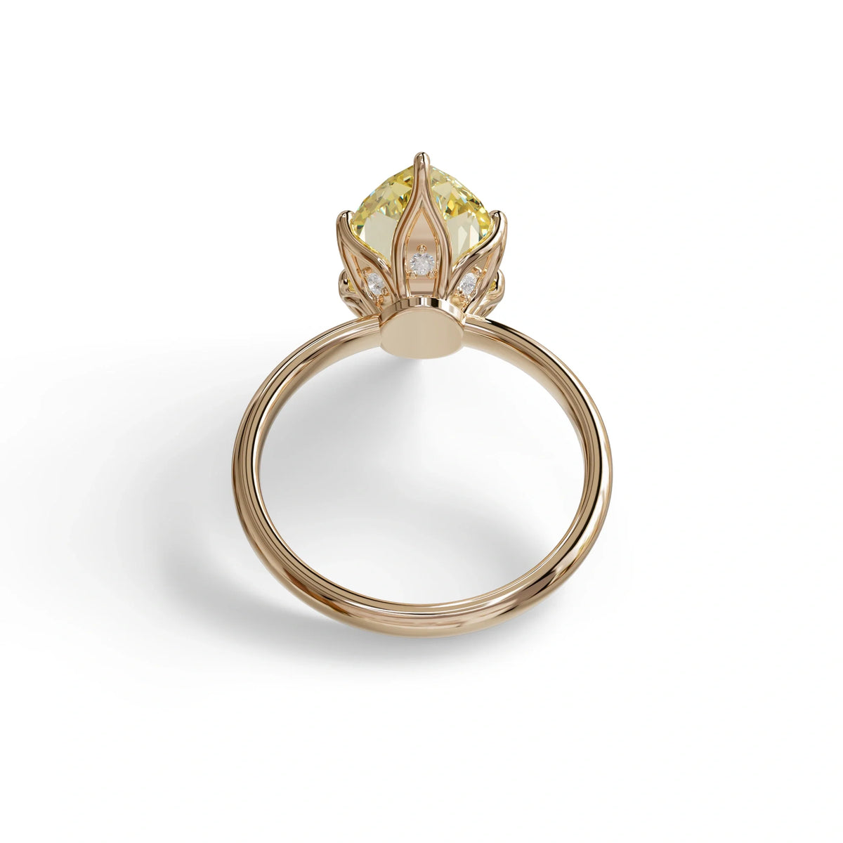 5 Carat Yellow Lab Grown Diamond Engagement Ring · Marquise Cut Hidden Halo | Etoile - view 8
