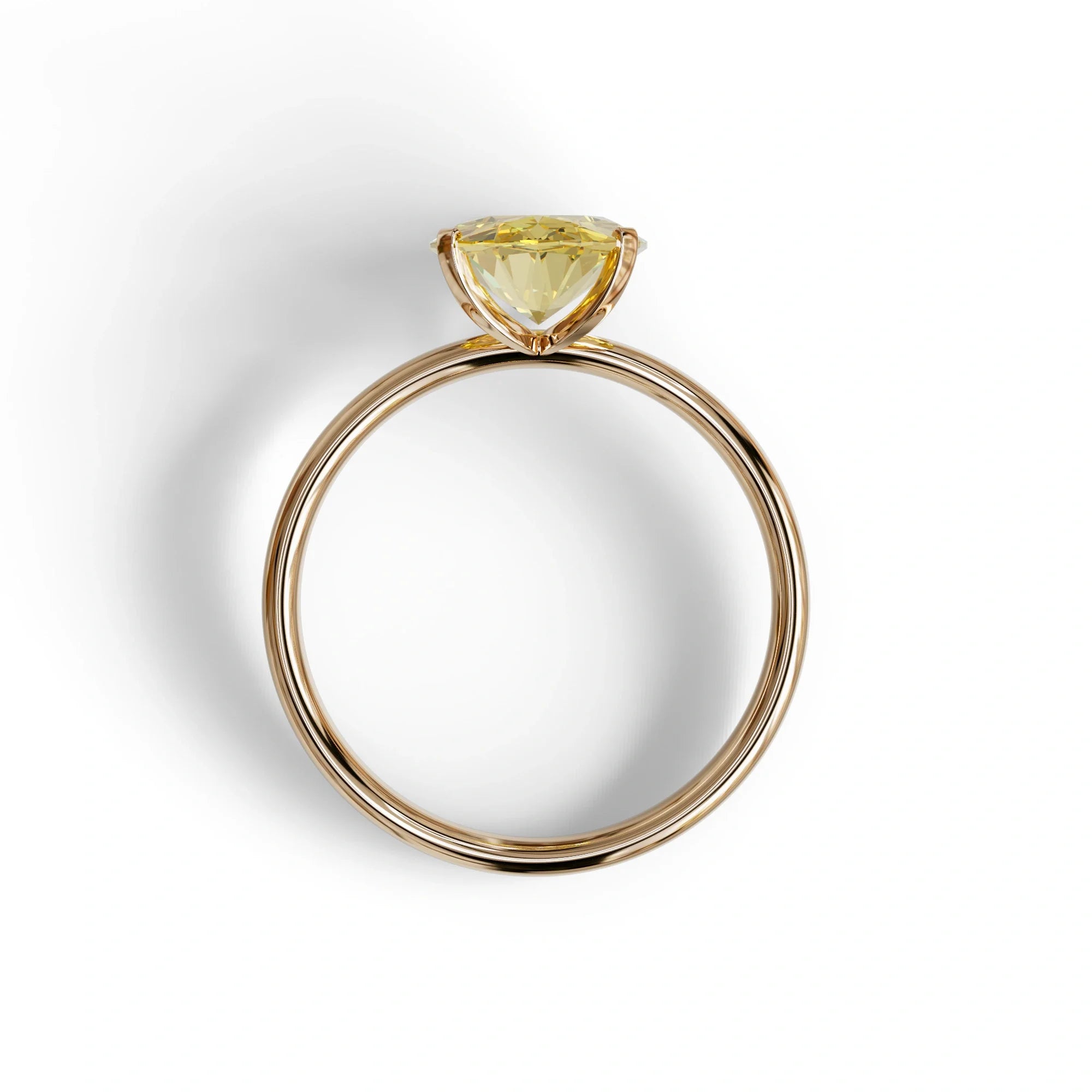 2ct Oval solitaire Diamond Ring Yellow Color Lab Diamond Engagement Ring - Eira
