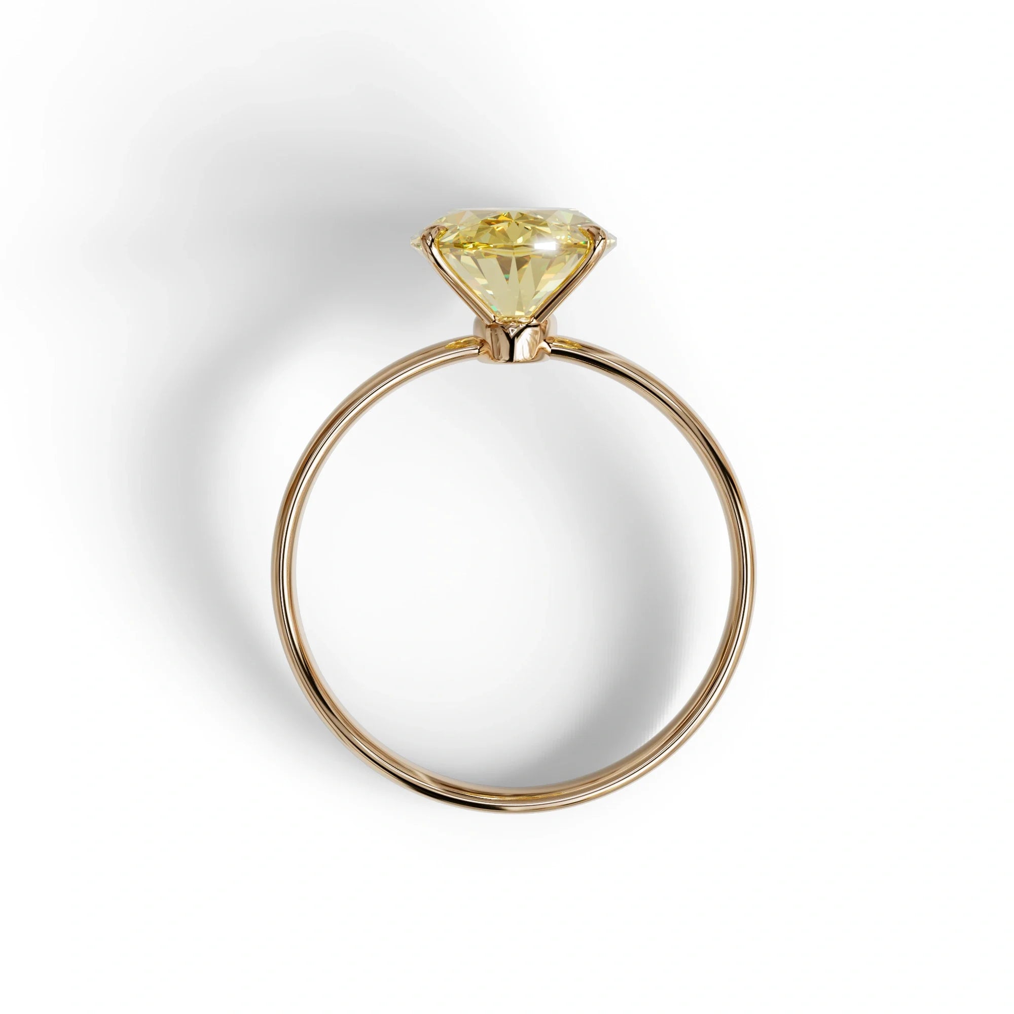 4 Carat Fancy Yellow Oval cut Lab Grown Diamond Solitaire Engagement Ring - Cadris