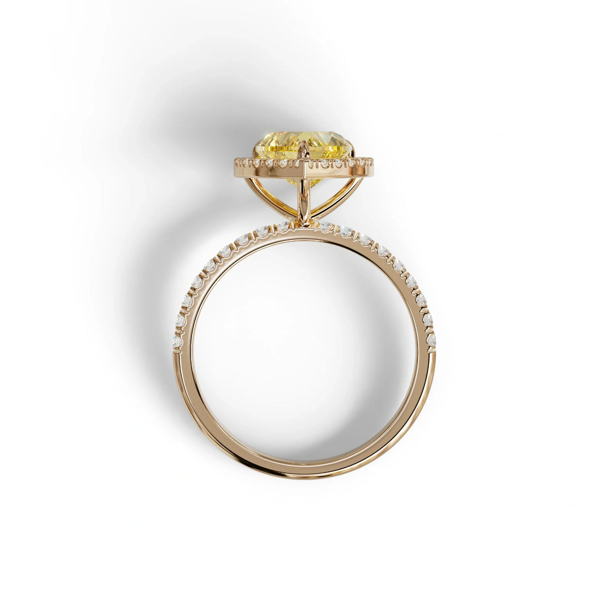 Yellow Heart Cut Halo & Pavé Lab Grown Diamond Engagement Ring - Gelia