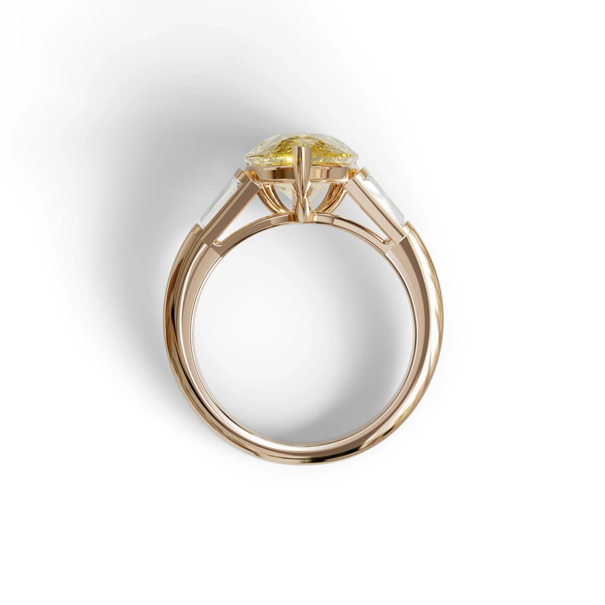4 carat Fancy Vivid Yellow Pear cut Lab Grown Diamond Ring - Claire