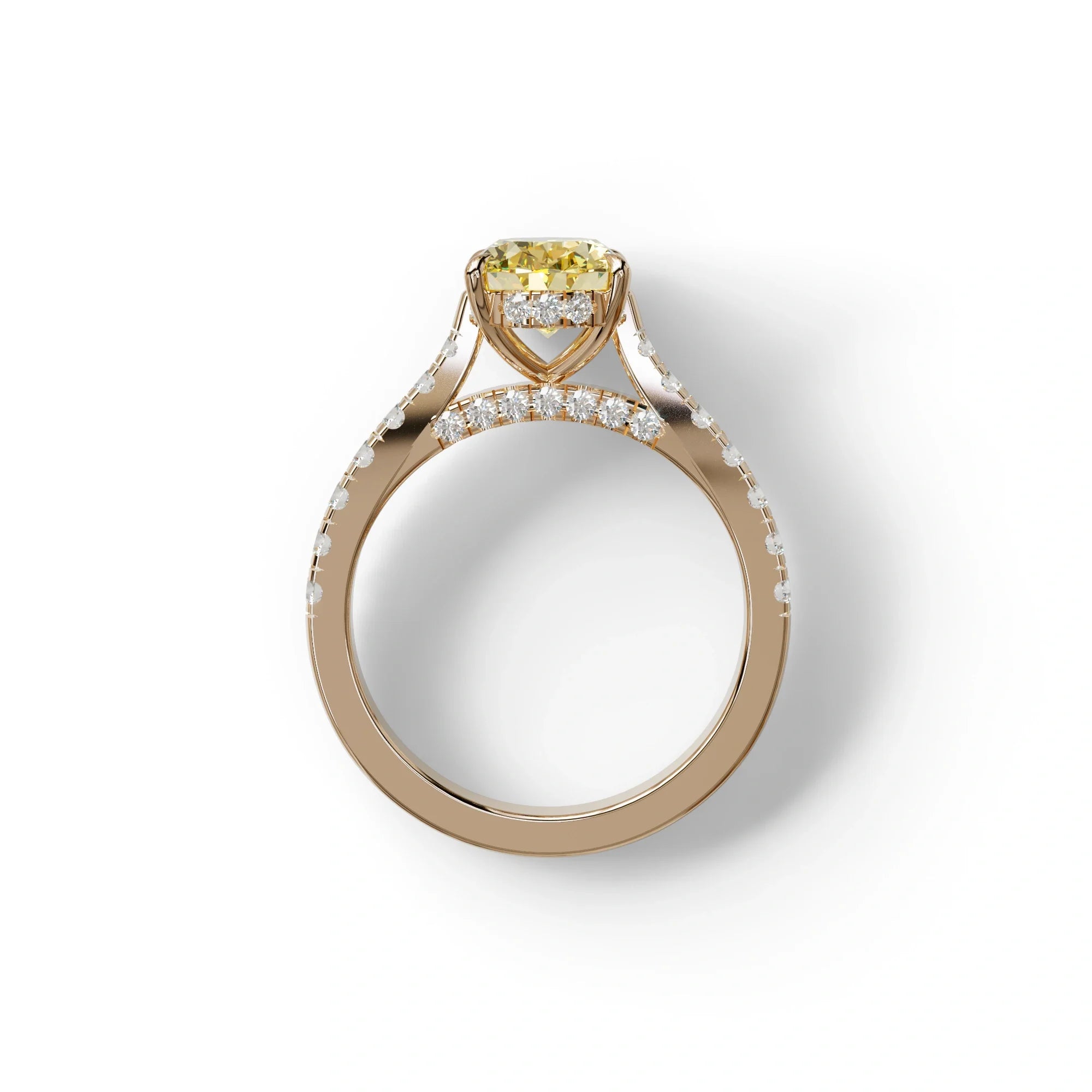 1.50 Carat Yellow Oval Cut Lab Diamond Engagement Ring - Scorpio