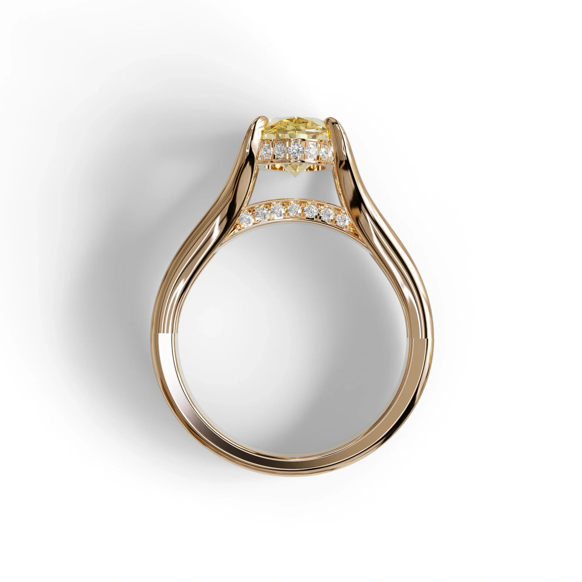 3 Carat Fancy Vivid Yellow Oval Cut Lab-Grown Diamond Engagement Ring – Beverly