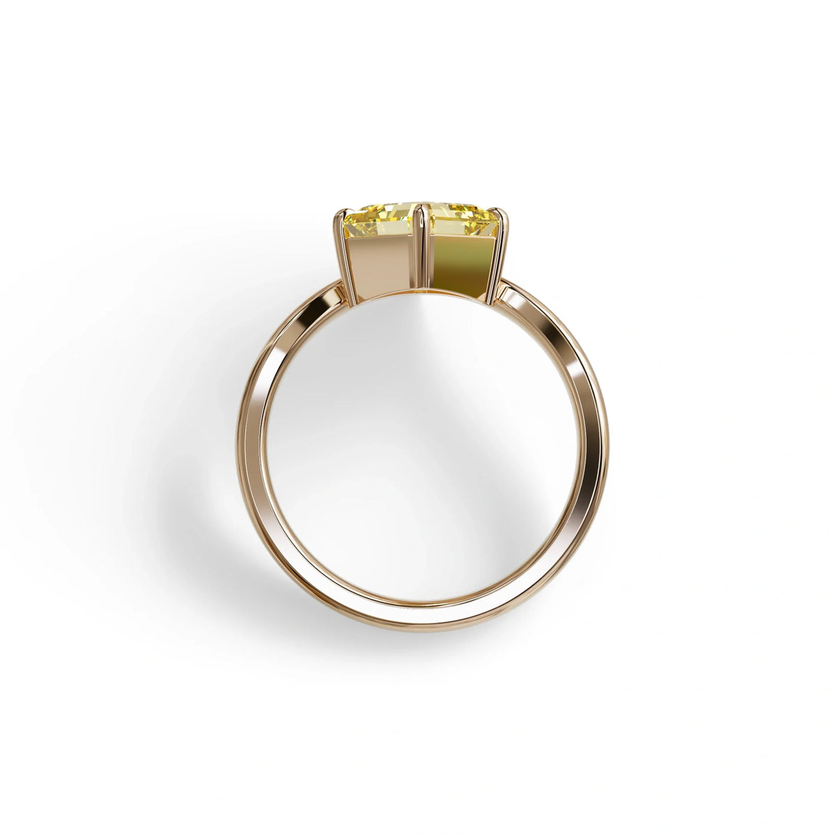 2 Ct Fancy Yellow Asscher Cut Lab Diamond Solitaire Engagement Ring - Louily