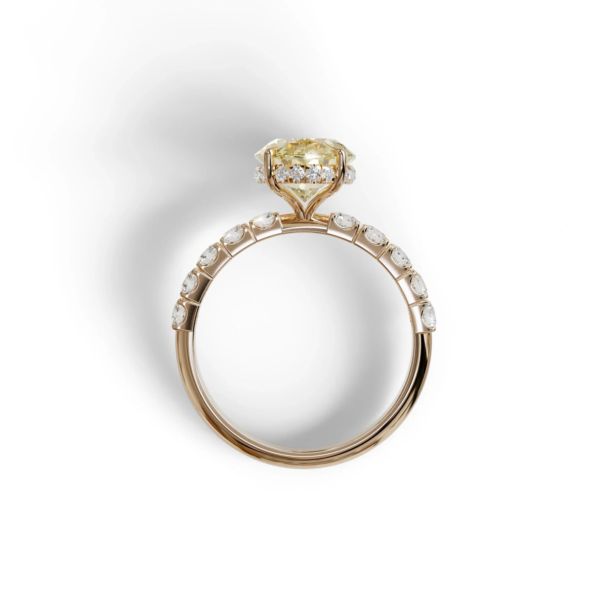 4 Carat Yellow Oval Cut Hidden Halo Lab Diamond Engagement Ring - Christie’s