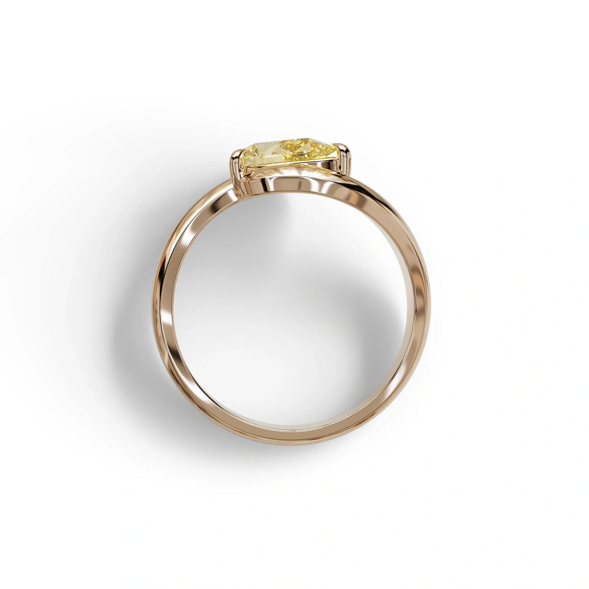 2 Carat Yellow Pear Cut Solitaire Lab Grown Diamond Ring - Maniya