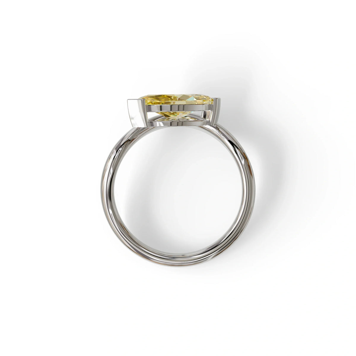 2 Ct Fancy Vivid Yellow Marquise Cut Lab Diamond In Solitaire Setting Ring - Jiani