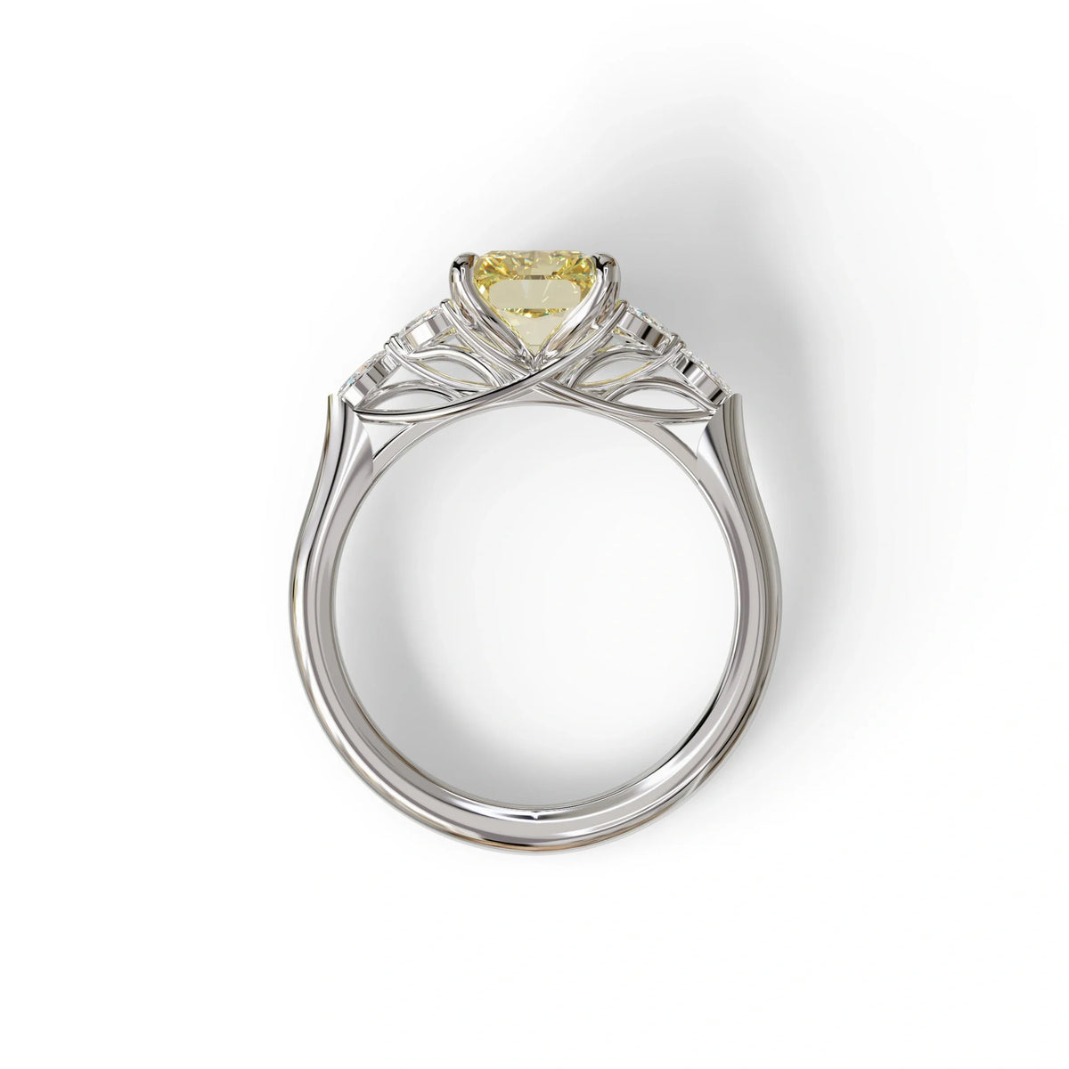 2.5 Carat Yellow Lab Grown Diamond Engagement Ring · Radiant Cut Nature-Inspired | Aurora - view 9