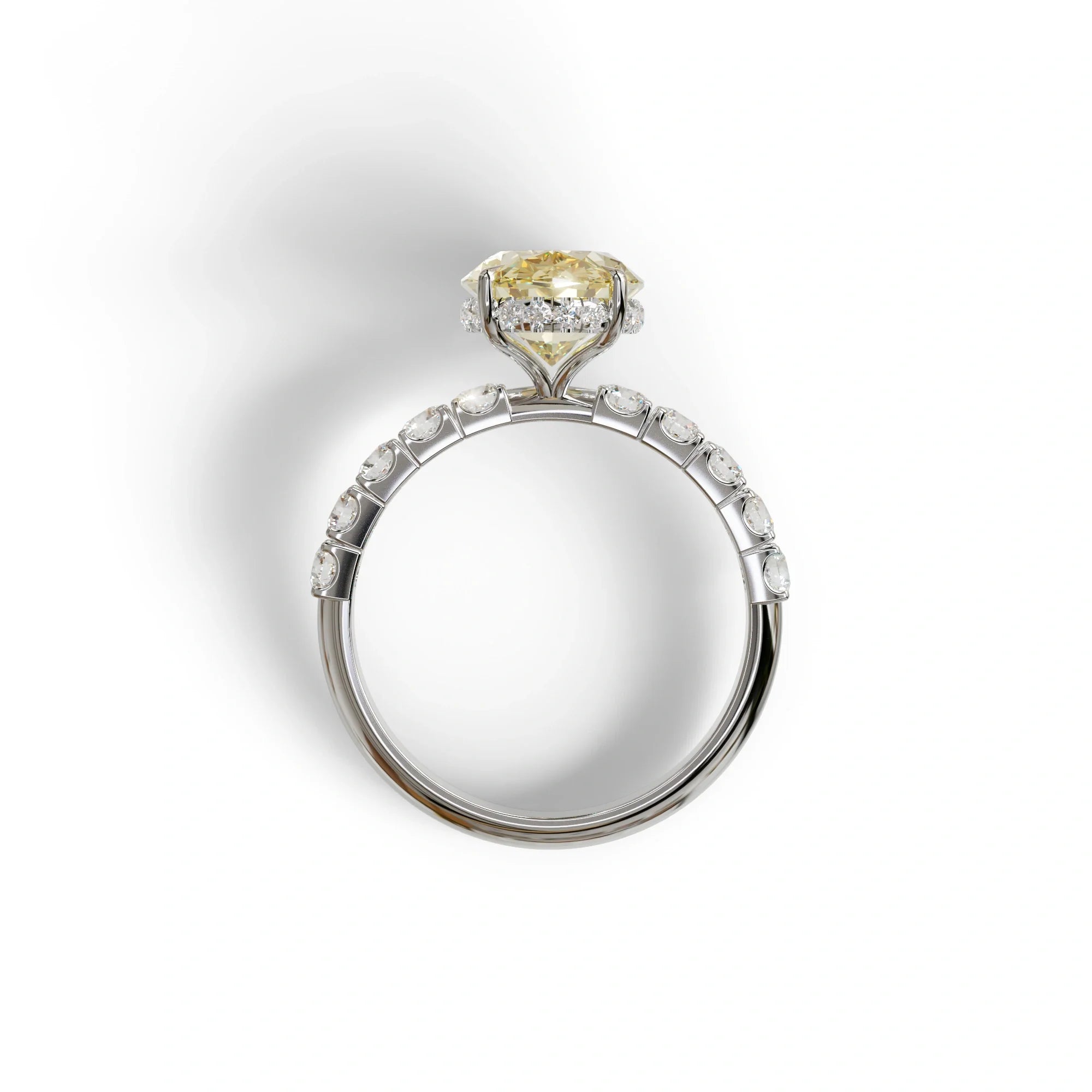 4 Carat Yellow Oval Cut Hidden Halo Lab Diamond Engagement Ring - Christie’s