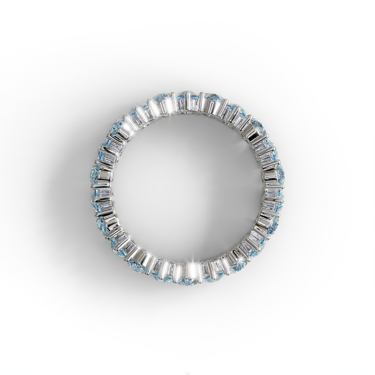 Blue Pear Diamond Full Eternity Band - Stackable Ring