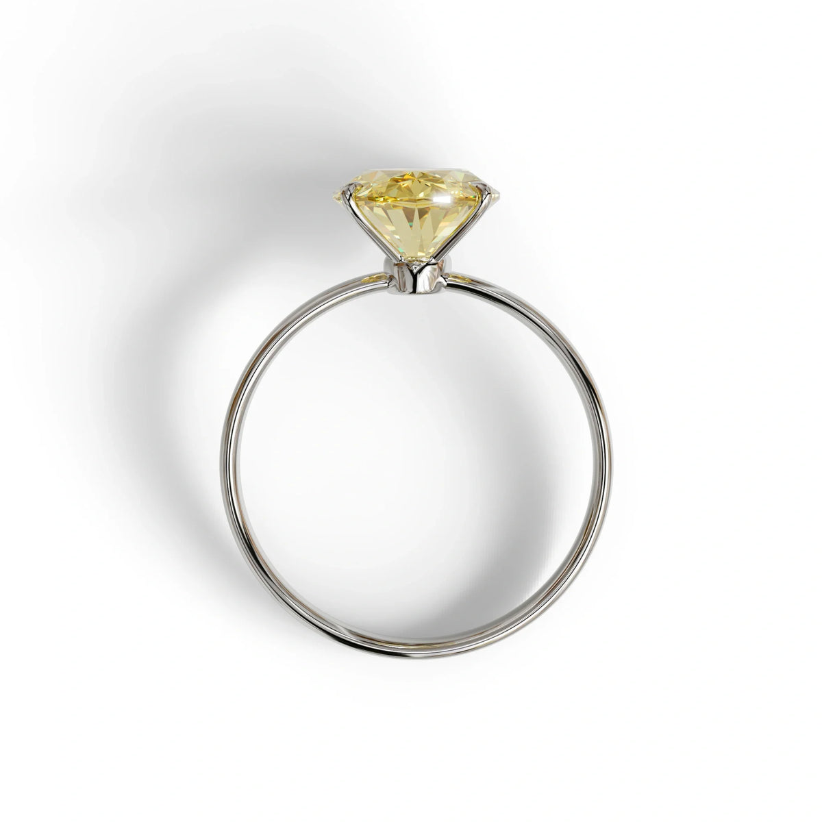 4 Carat Fancy Yellow Oval cut Lab Grown Diamond Solitaire Engagement Ring - Cadris