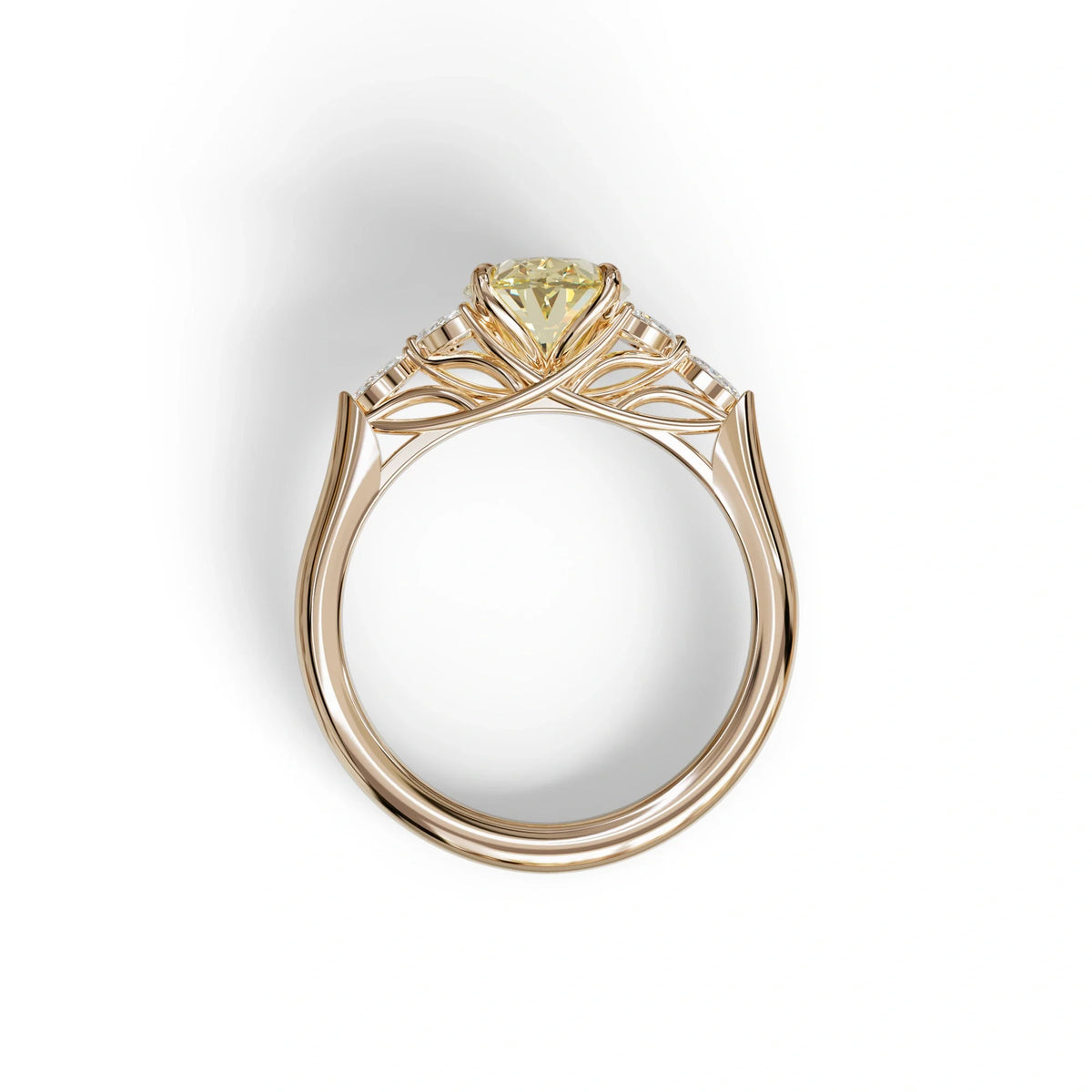2.5 Carat Yellow Lab Grown Diamond Engagement Ring · Oval Cut Nature-Inspired | Halcyon - view 9