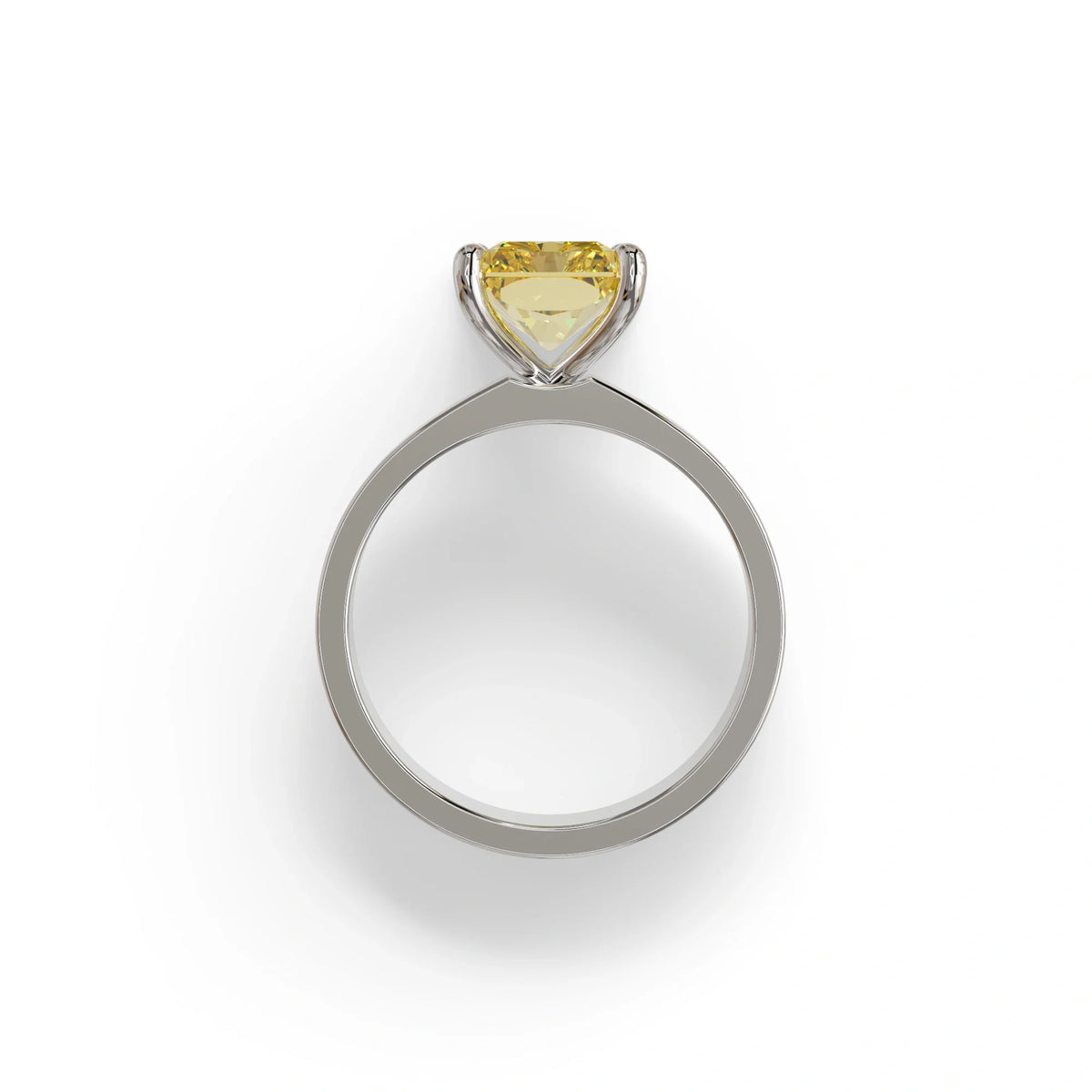 4Ct Yellow Radiant Cut Lab Grown Diamond Solitaire Engagement Ring - Crownfire