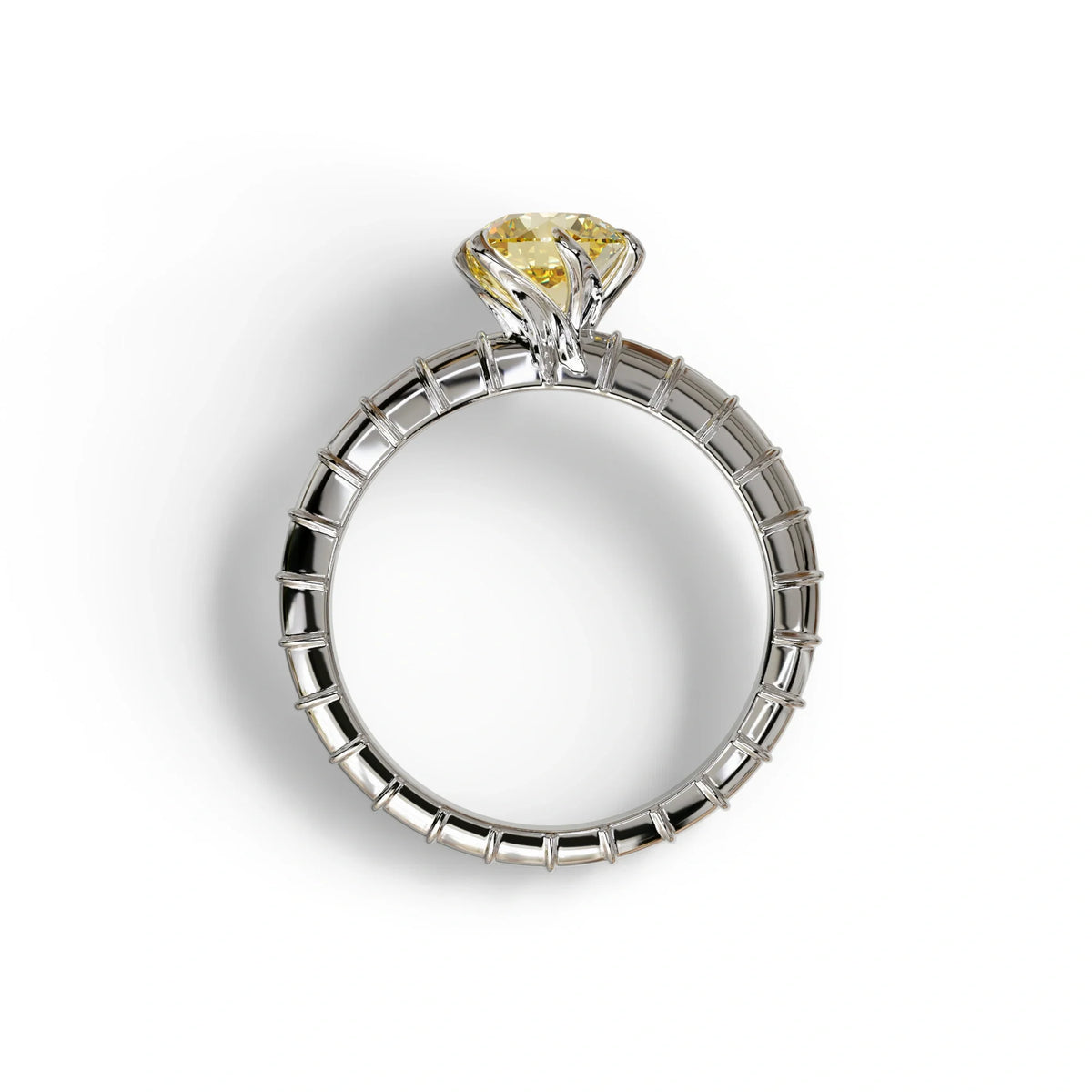 1 Carat Yellow Round Cut Lab Diamond Ring - Hyper Glam