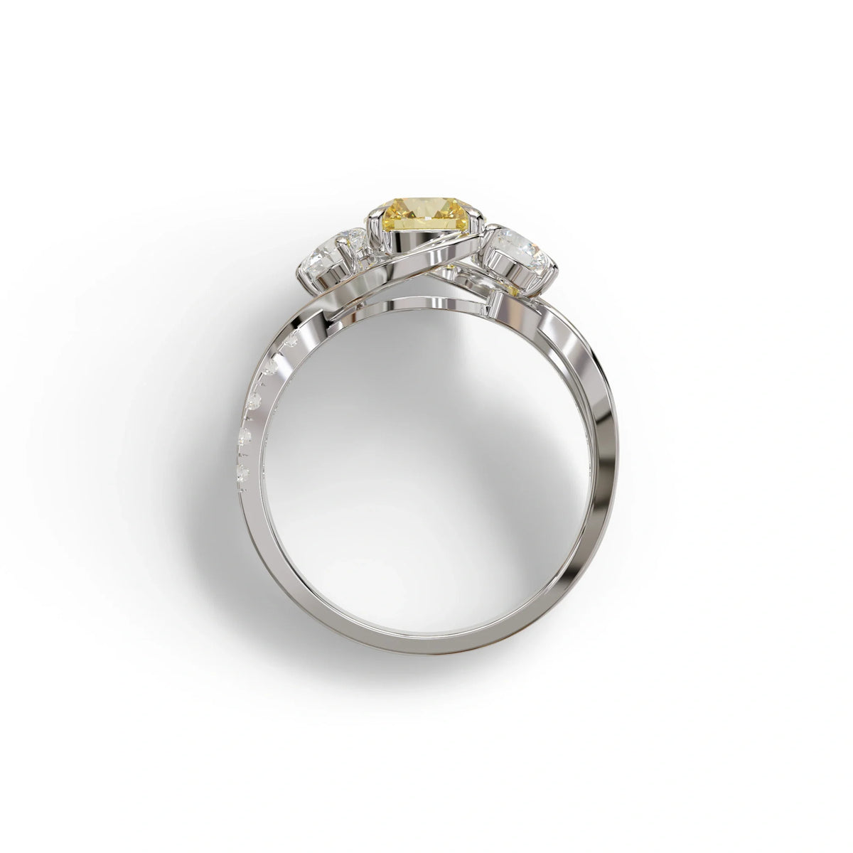 2 Carat Yellow Lab Grown Diamond Round Engagement Ring - Giverny
