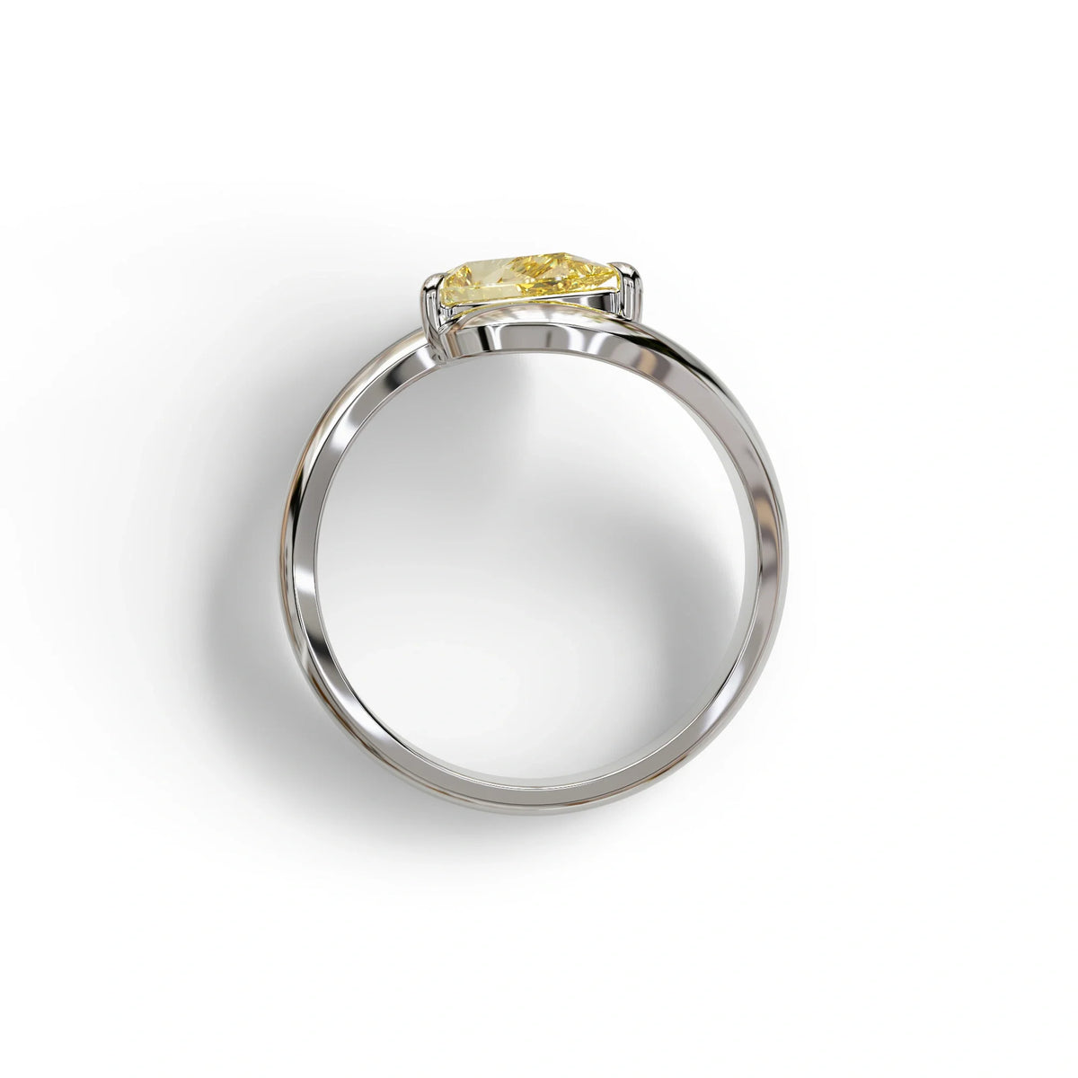 2 Carat Yellow Pear Cut Solitaire Lab Grown Diamond Ring - Maniya